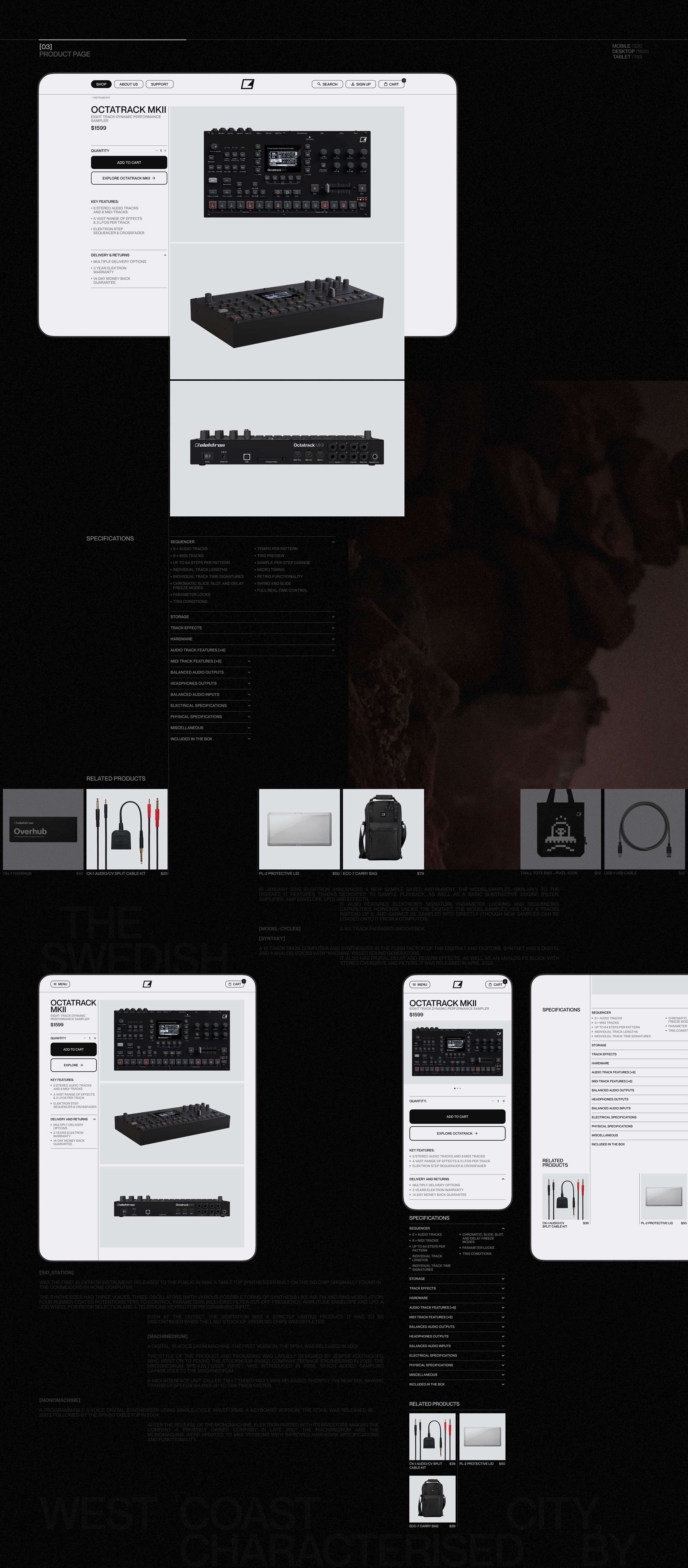 Elektron Music Machines | e-commerce redesign — Изображение №4 — Интерфейсы, Графика на Dprofile