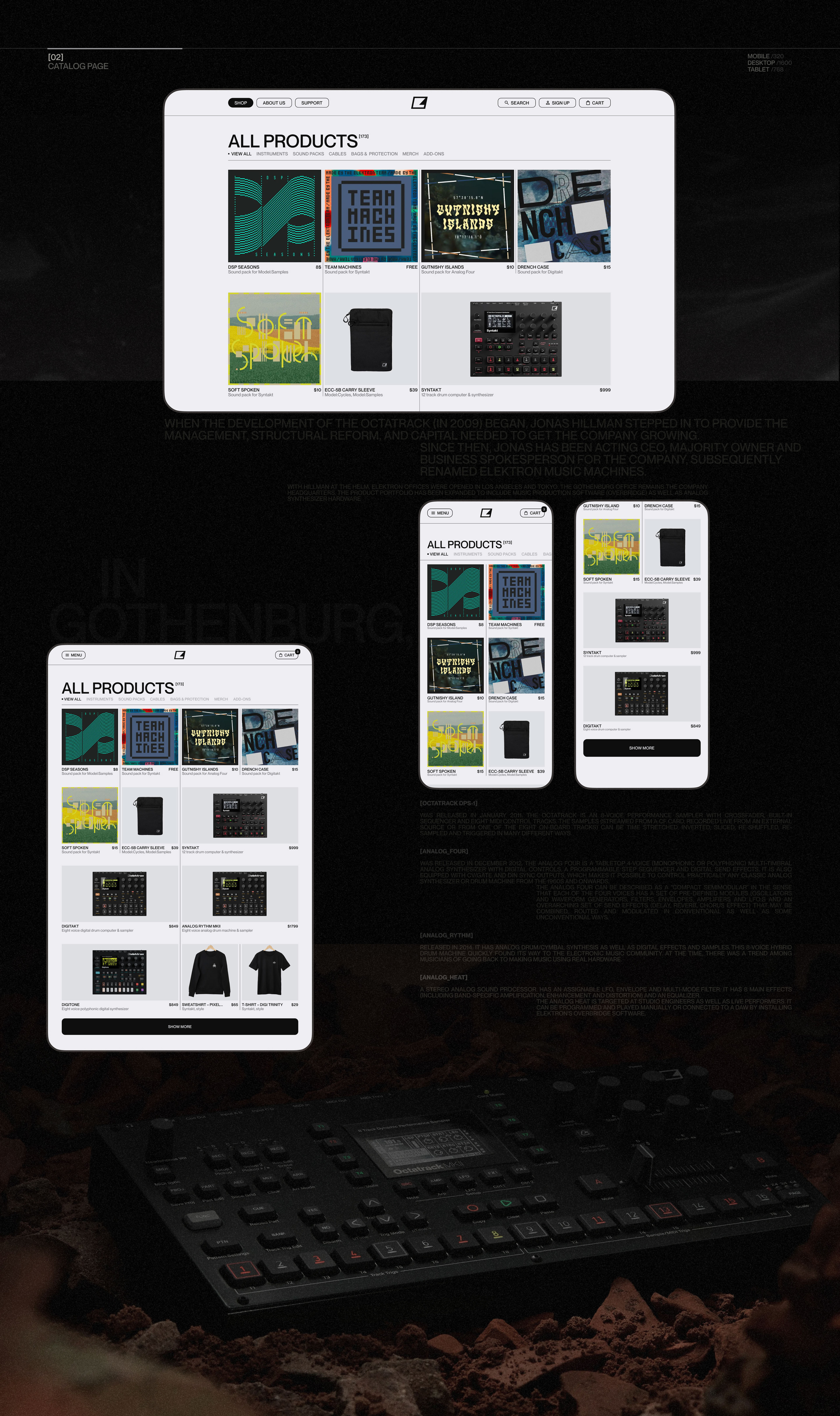 Elektron Music Machines | e-commerce redesign — Изображение №3 — Интерфейсы, Графика на Dprofile