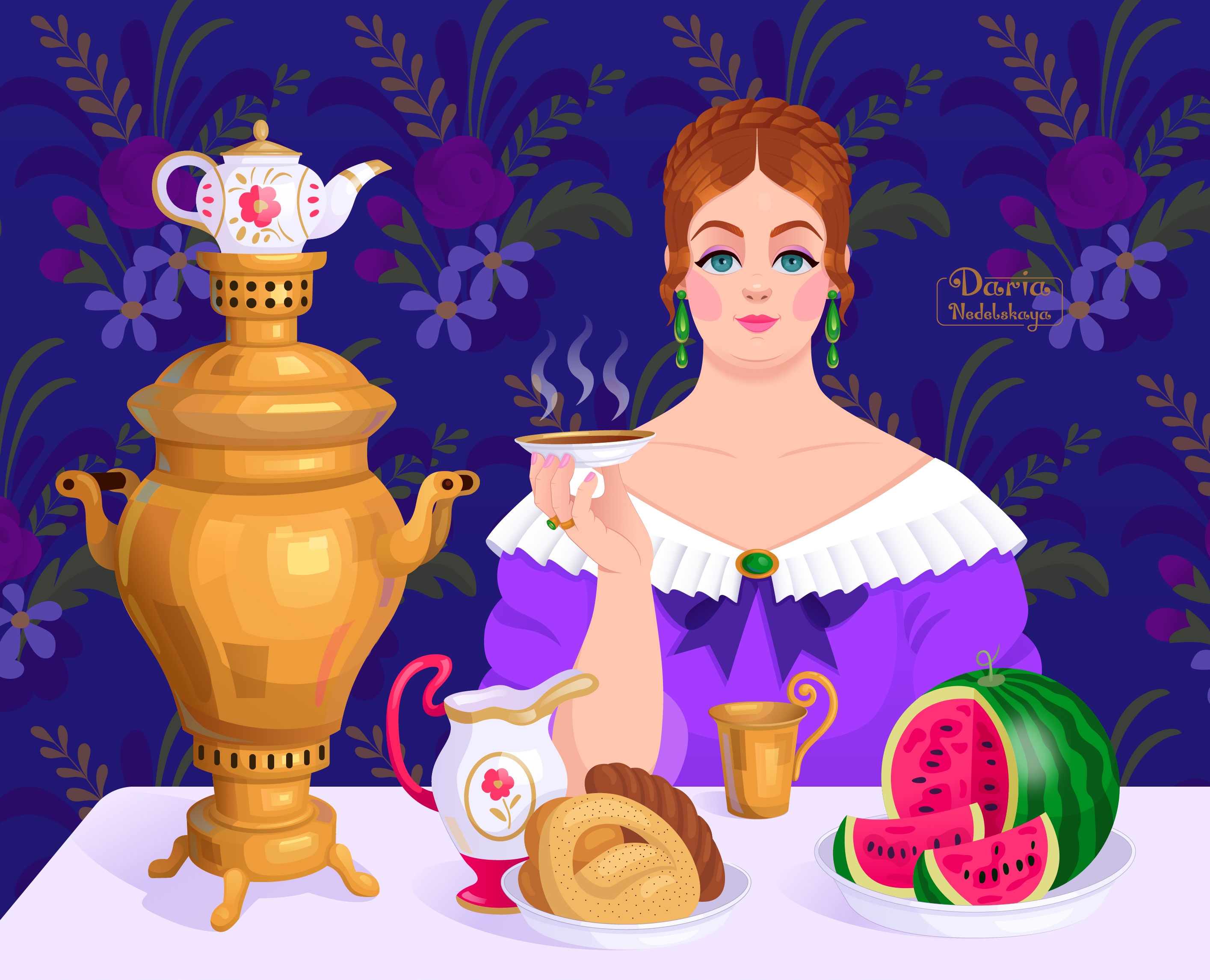 Русское чаепитие — Изображение №3 — Брендинг, Иллюстрация на Dprofile