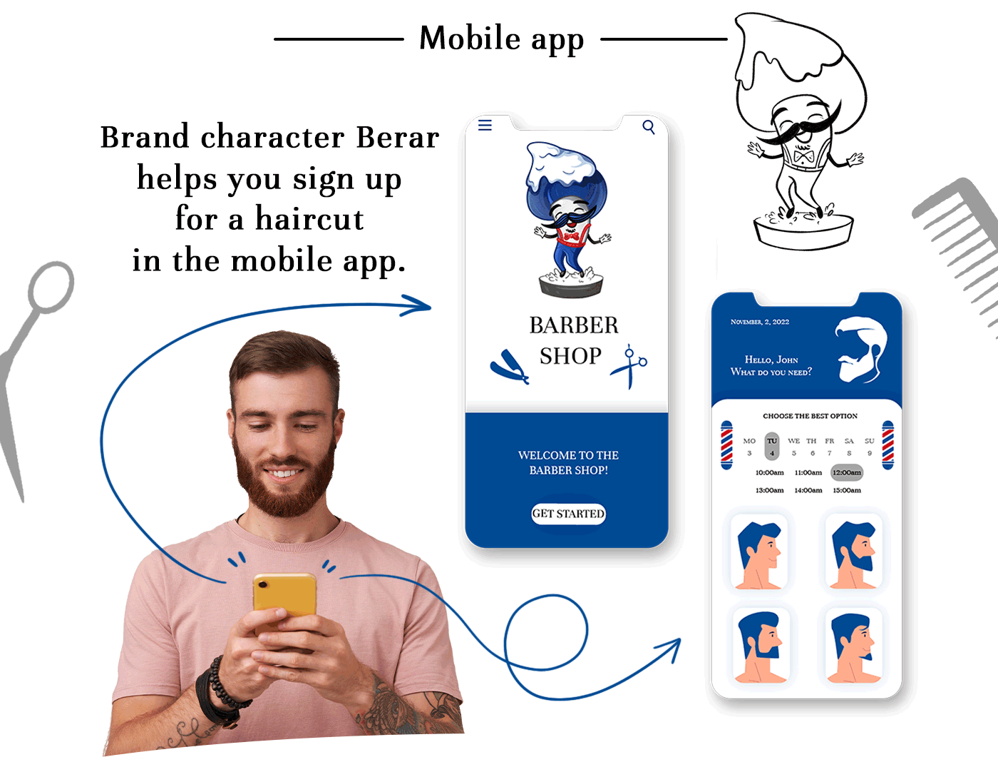 Brand character for a barbershop — Изображение №8 — Брендинг, Иллюстрация на Dprofile