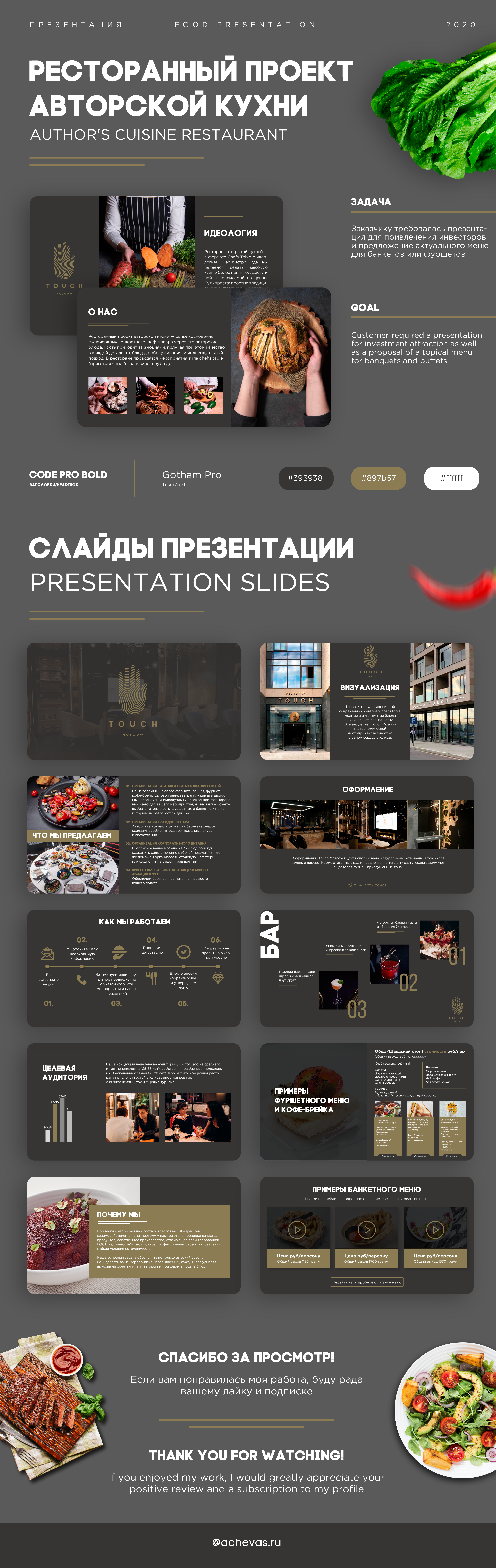 Презентация для ресторана| Presentation food — Изображение №1 — Брендинг, Маркетинг на Dprofile