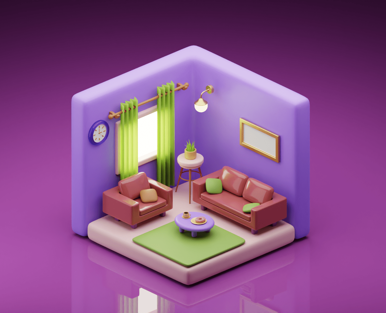 Blender 3D Isometric Room — 3D на Dprofile