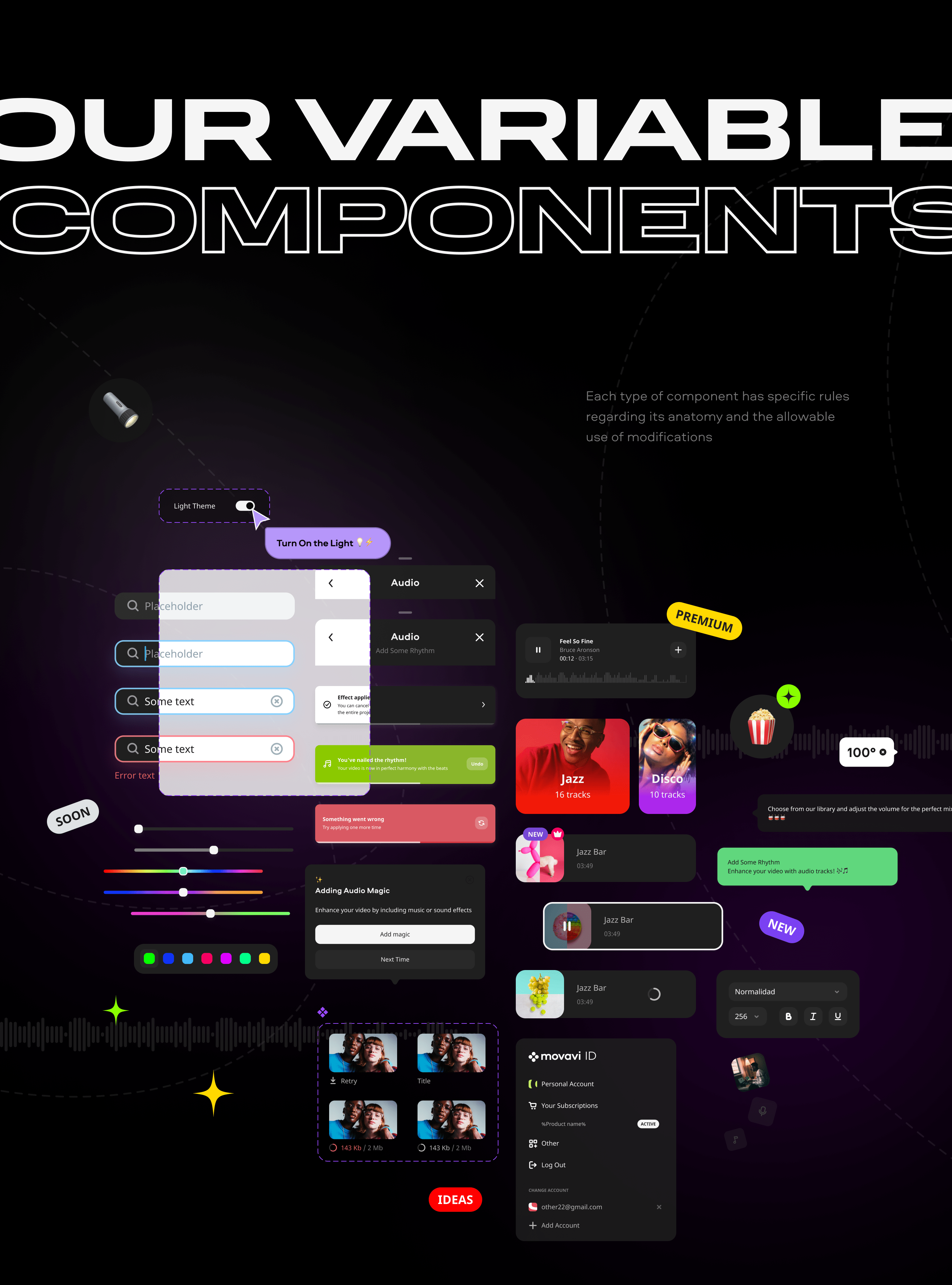 Popcorn Kit — Movavi product design system — Изображение №7 — Интерфейсы, Брендинг на Dprofile