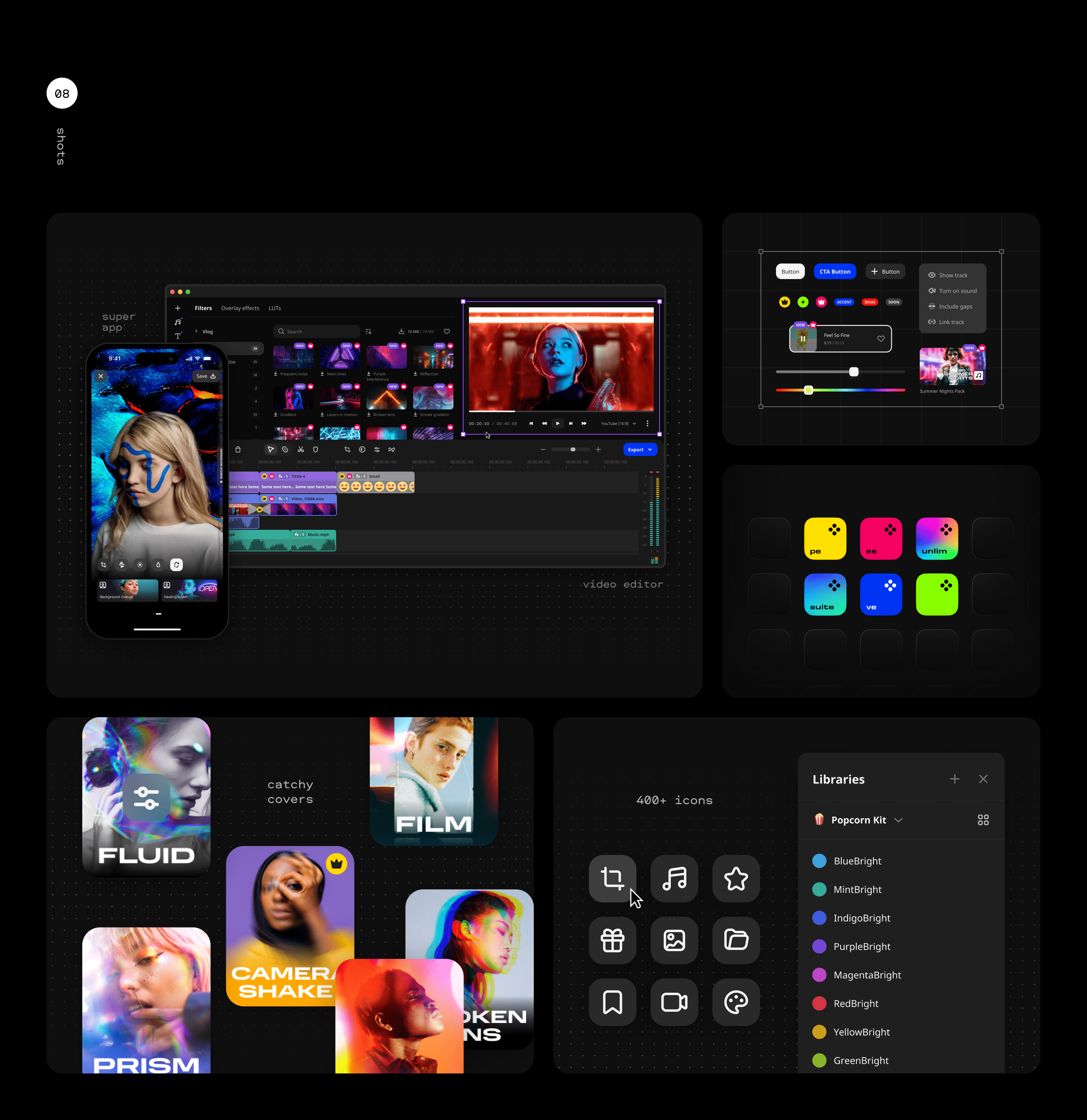Popcorn Kit — Movavi product design system — Изображение №18 — Интерфейсы, Брендинг на Dprofile