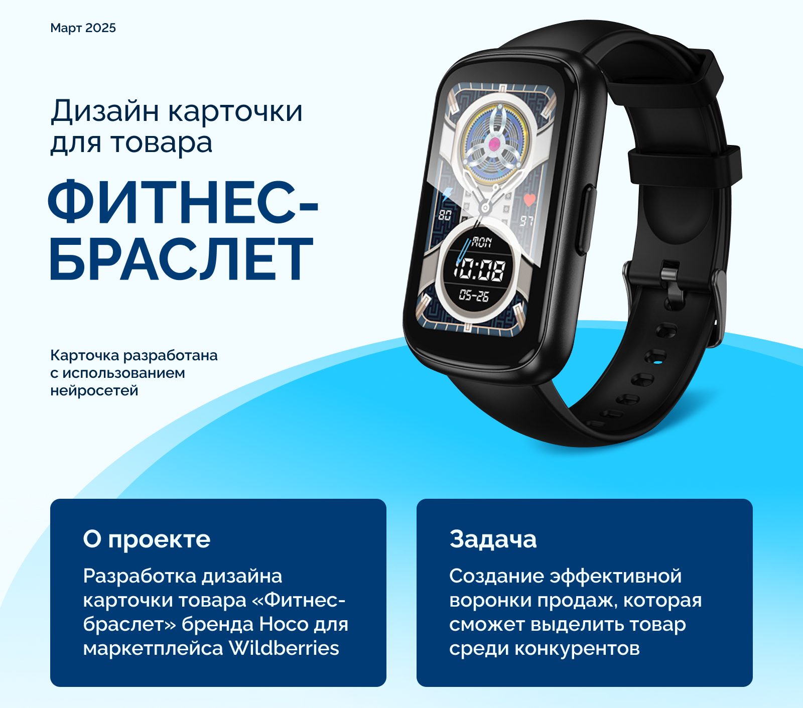 Инфографика, карточка товара | Фитнес-браслет, смарт-часы — Изображение №1 — Графика, Маркетинг на Dprofile