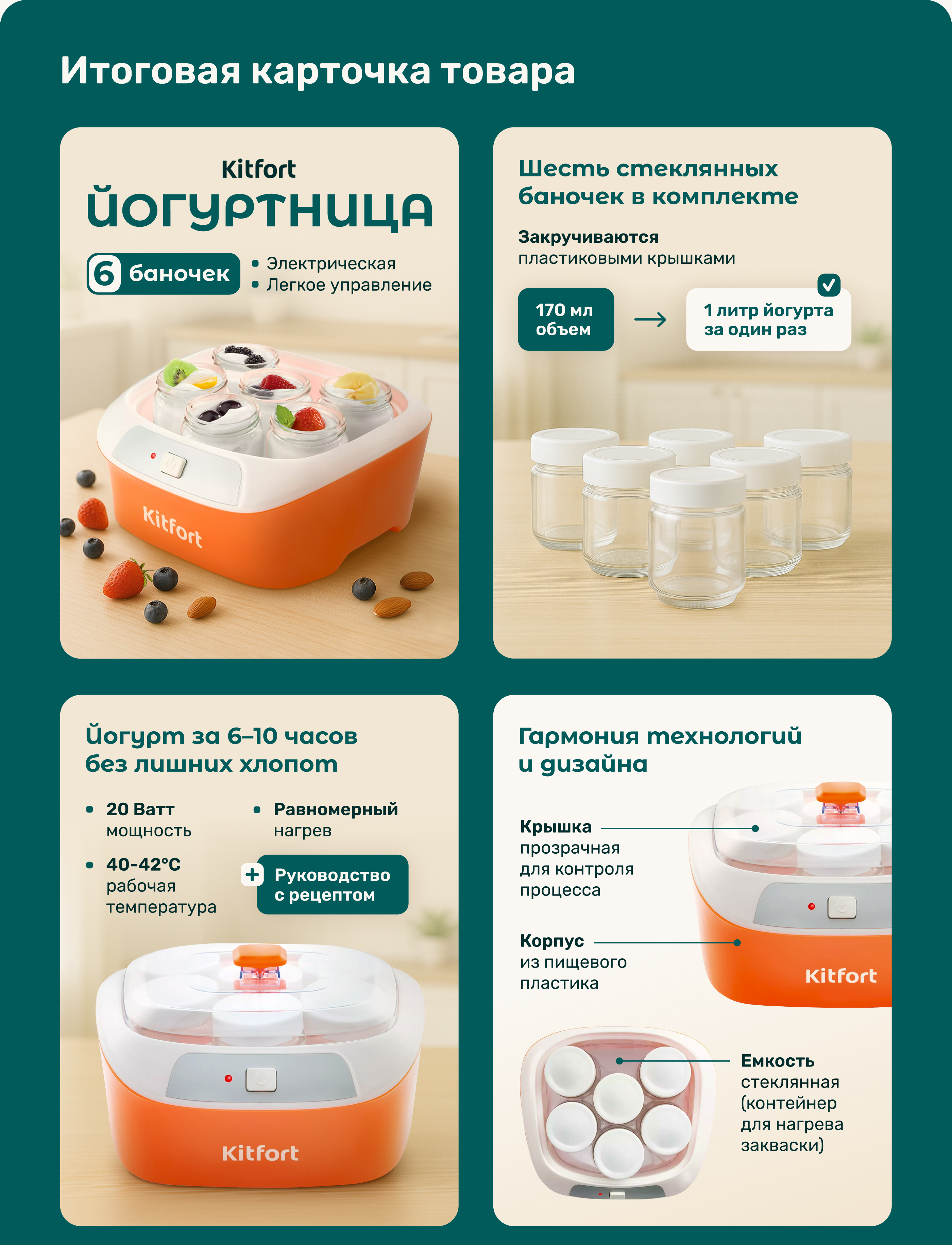 Инфографика, карточка. Техника для кухни, йогуртница — Изображение №8 — Графика, Маркетинг на Dprofile