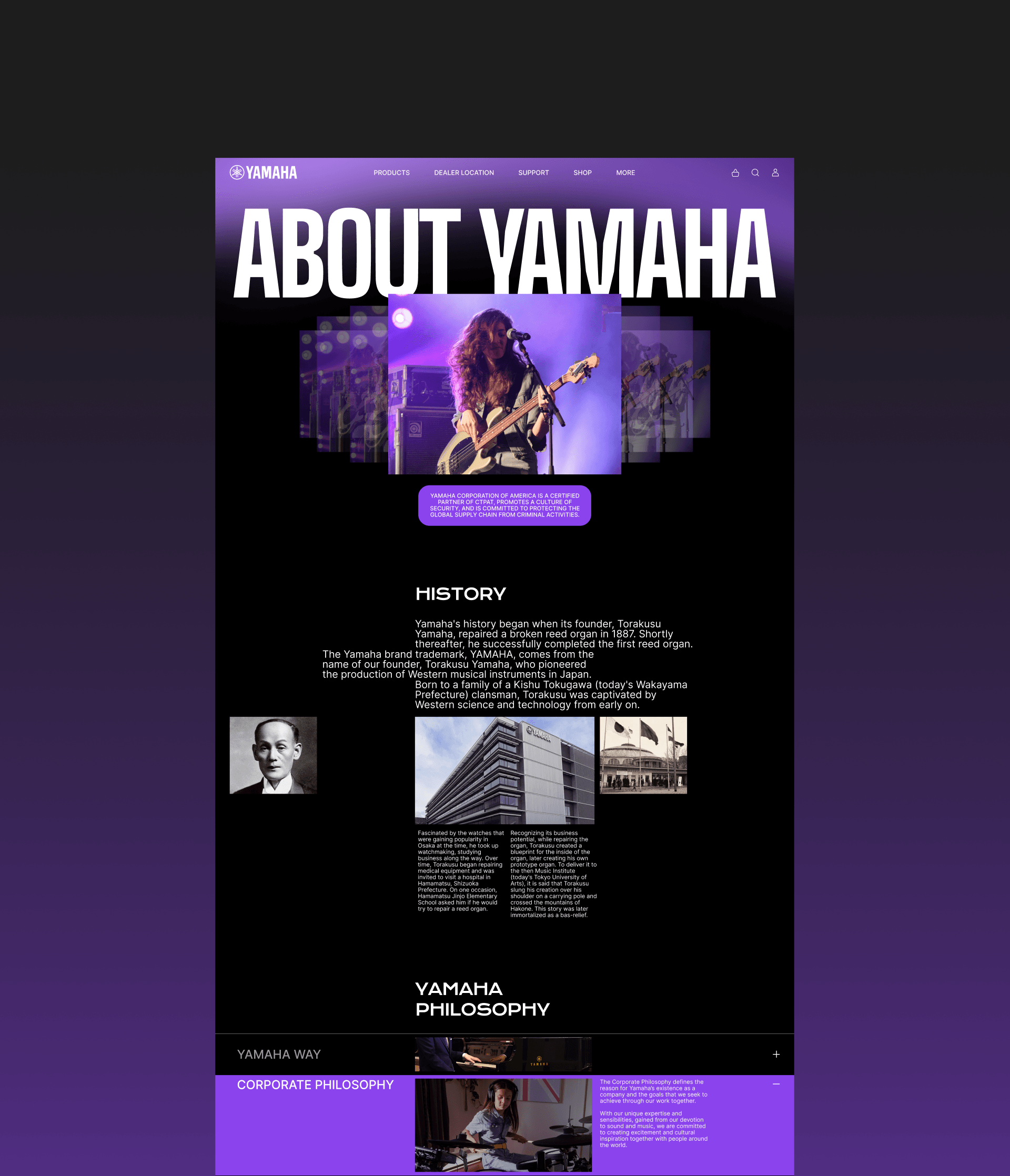 Yamaha Corporation | Website redesign — Изображение №5 — Интерфейсы, Брендинг на Dprofile