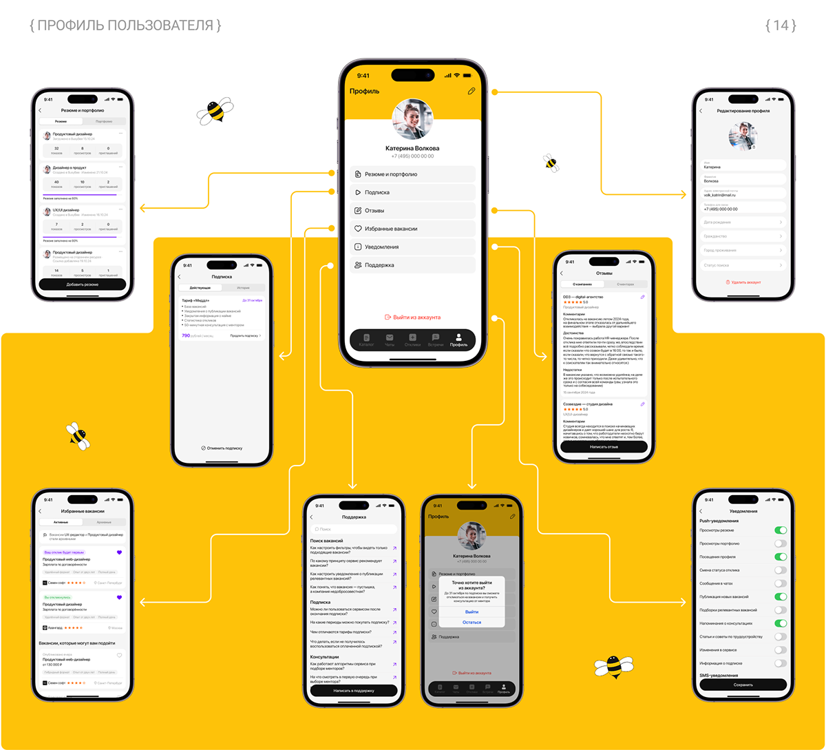 BusyBee | Приложение для поиска работы — Изображение №15 — Интерфейсы на Dprofile