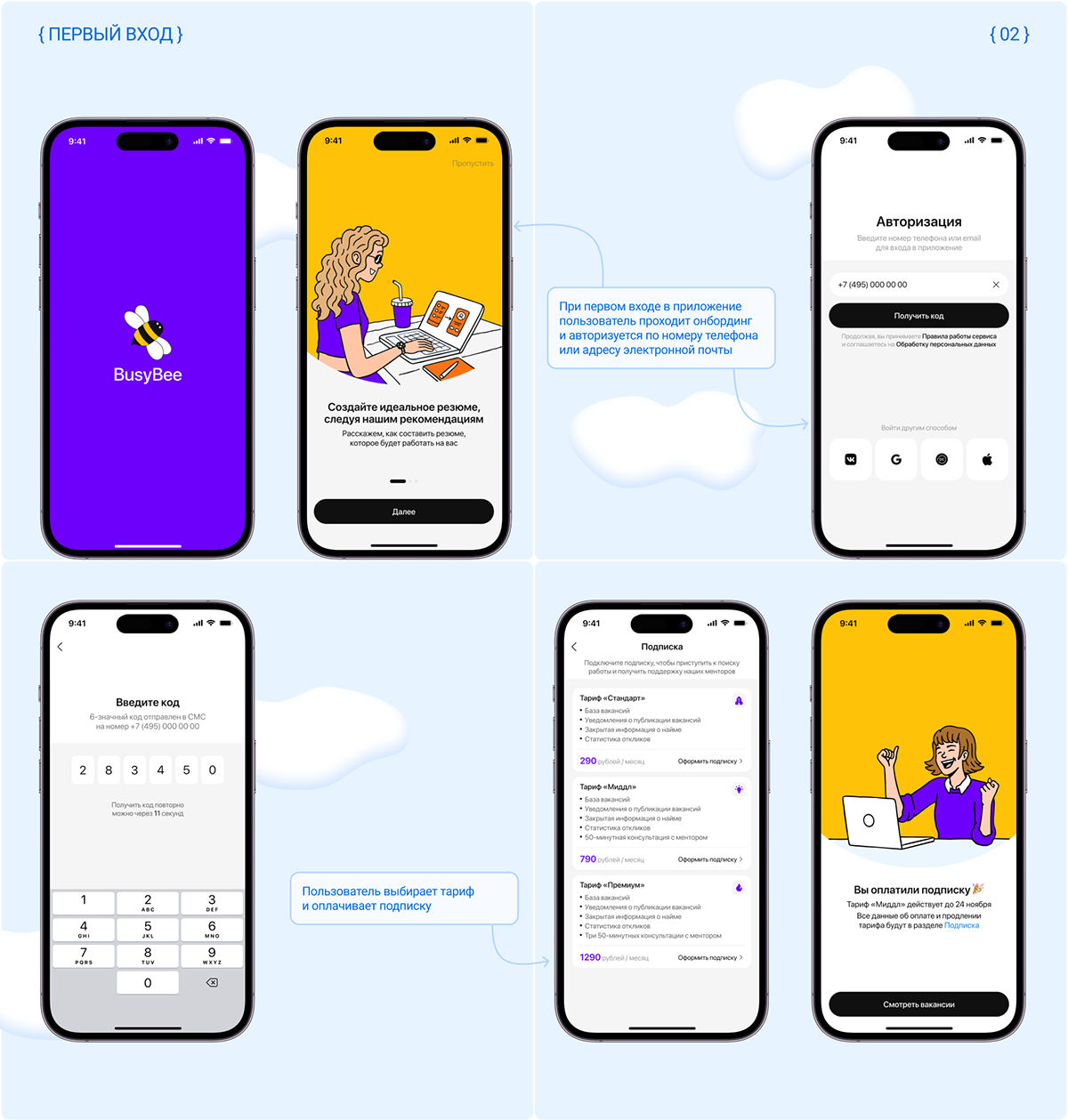 BusyBee | Приложение для поиска работы — Изображение №3 — Интерфейсы на Dprofile