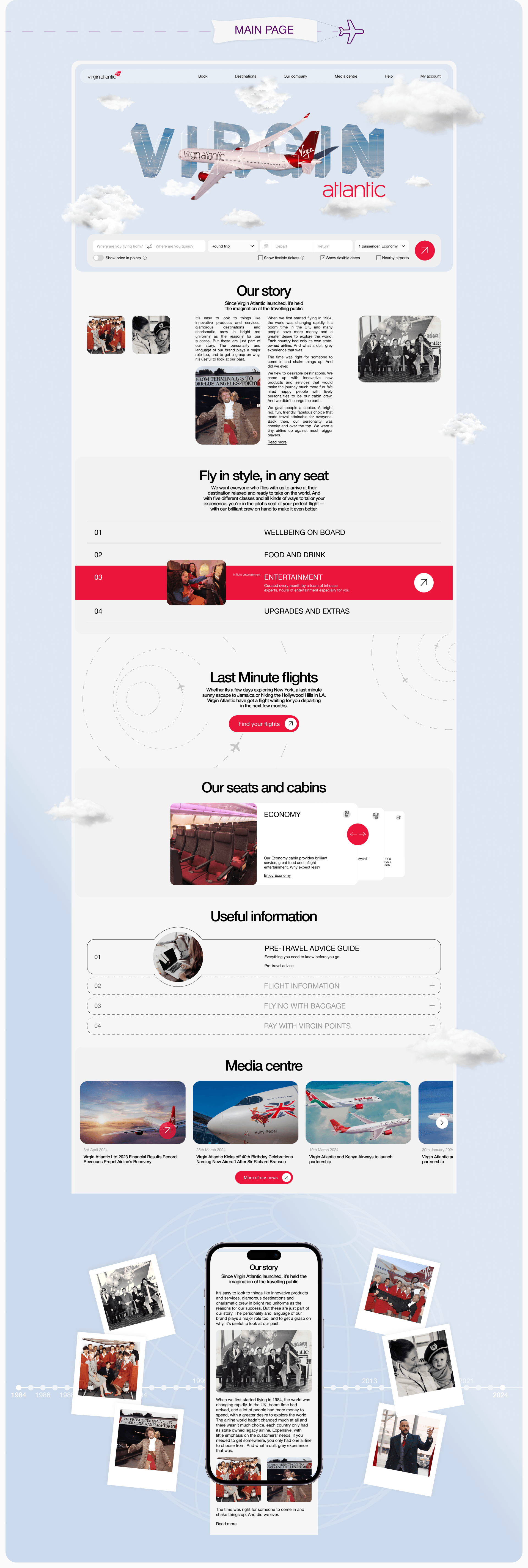 Virgin Atlantic | Редизайн корпоративного сайта — Изображение №4 — Интерфейсы на Dprofile