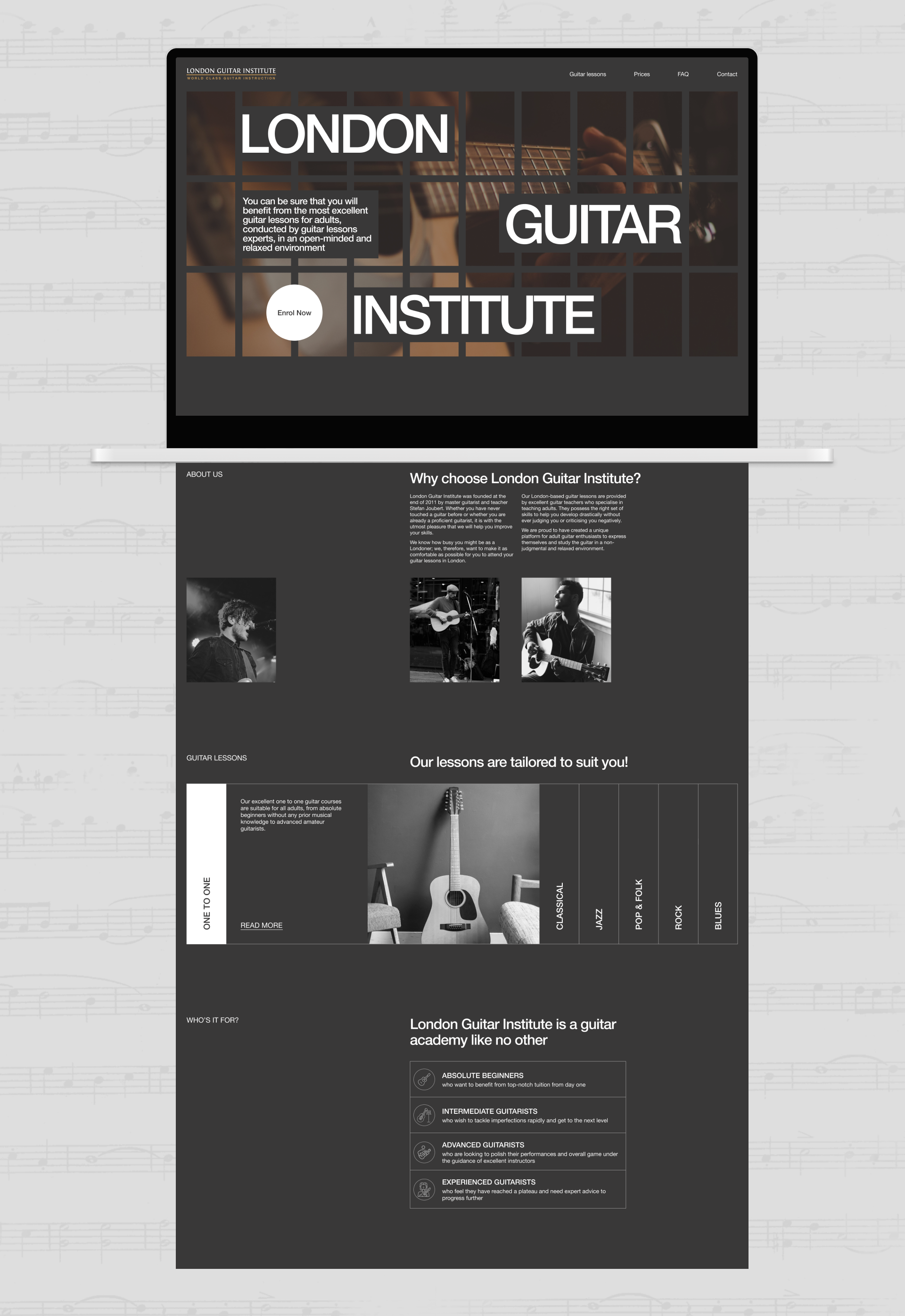London Guitar Institute | Лендинг — Изображение №4 — Интерфейсы на Dprofile