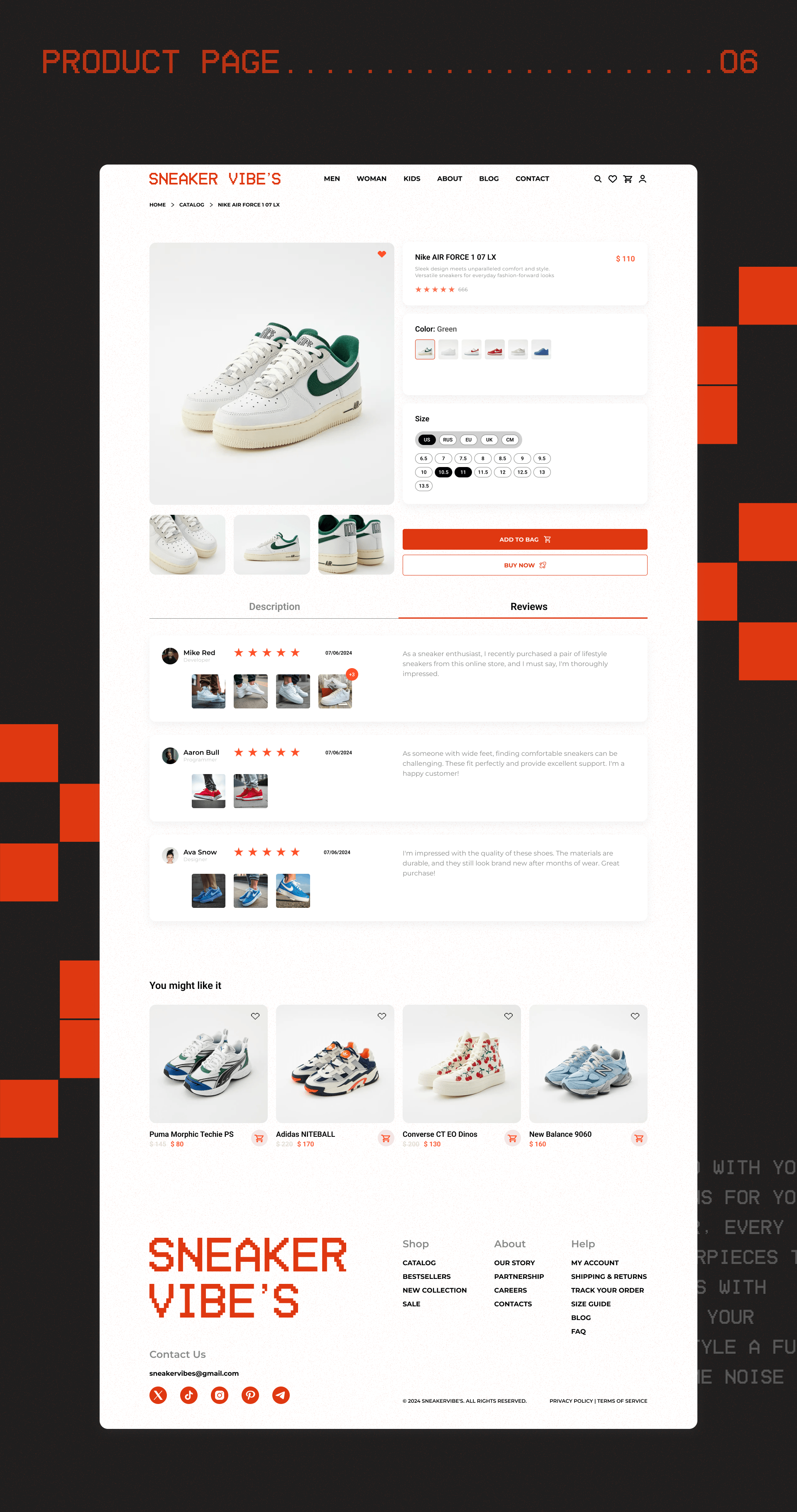 SnikerVibe's E-commerce concept — Изображение №12 — Интерфейсы, Анимация на Dprofile