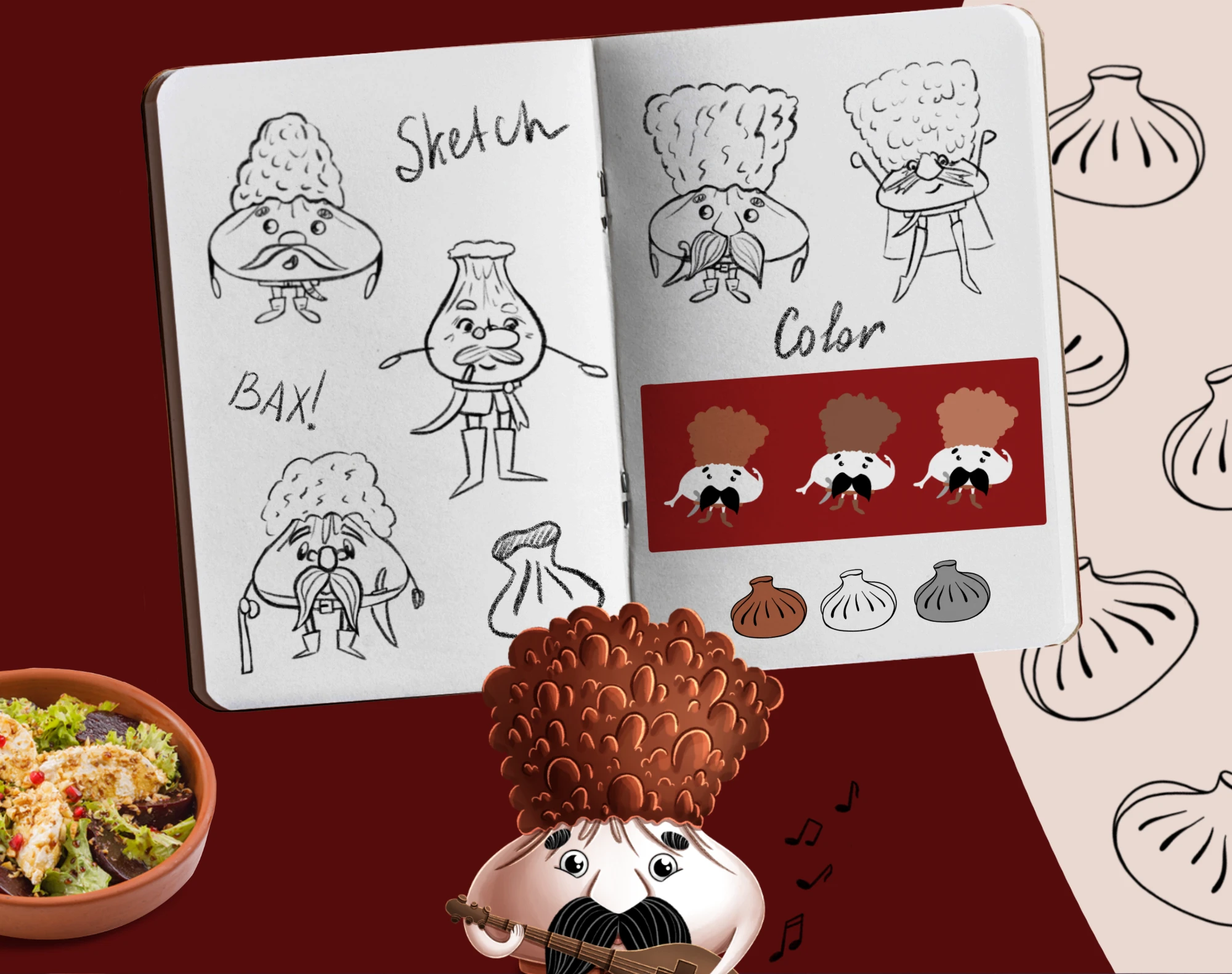 Brand character Starik Khinkalych — Изображение №3 — Брендинг, Иллюстрация на Dprofile