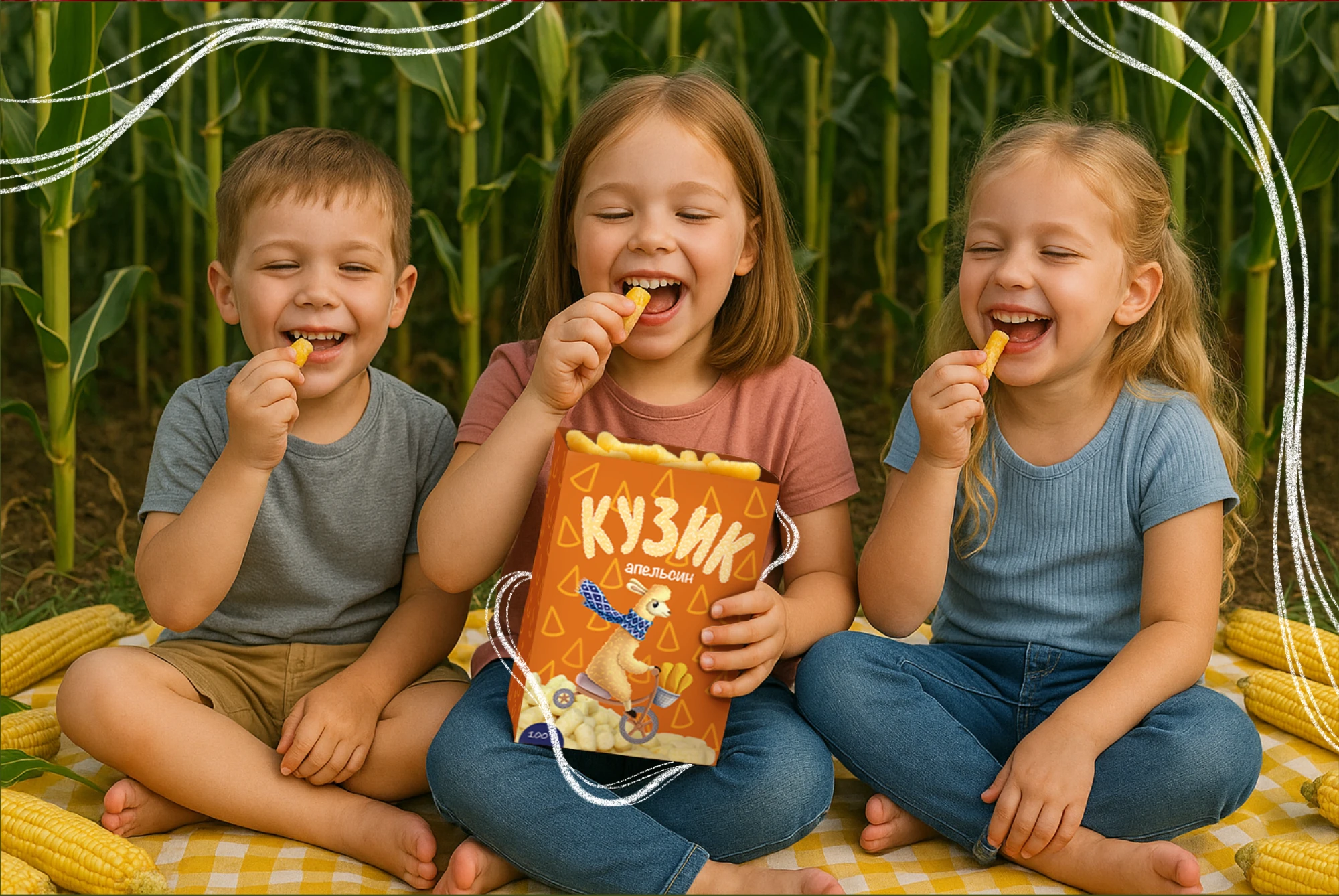 Packaging design for corn sticks — Изображение №9 — Брендинг, Иллюстрация на Dprofile