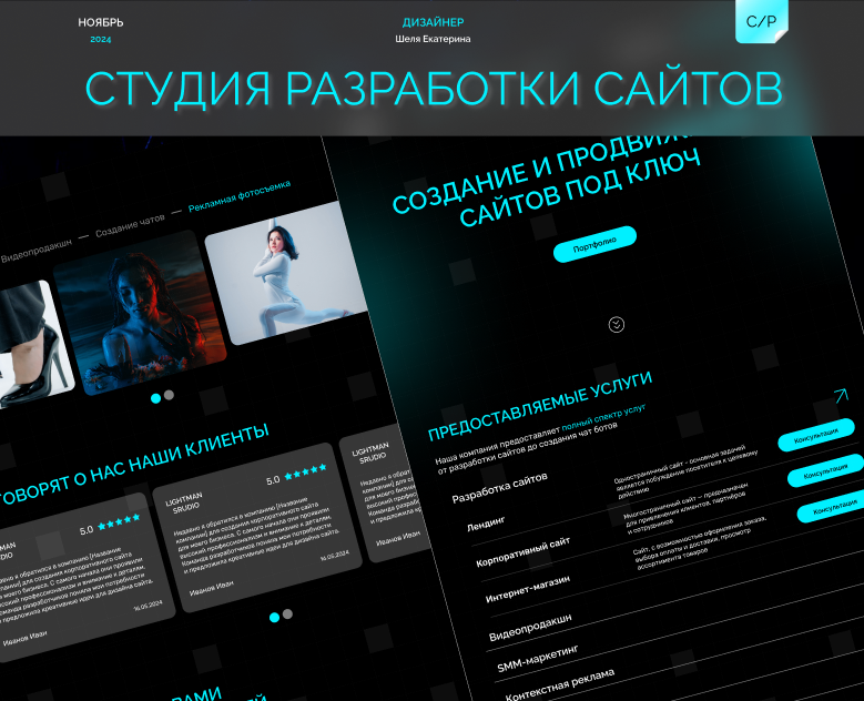 Лендинг студии разработки сайтов под ключ — Интерфейсы на Dprofile
