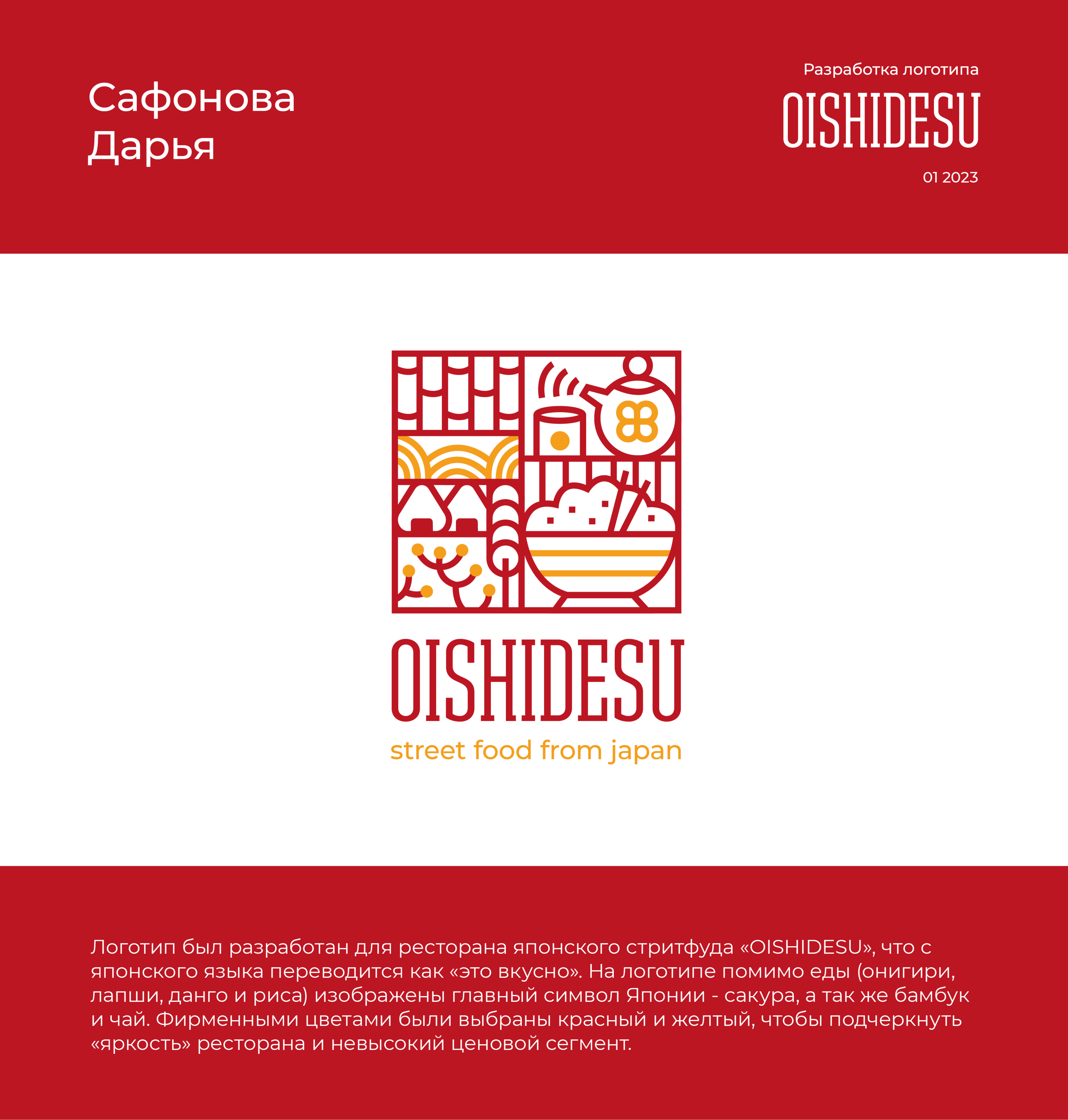 Логотип для ресторана японского стритфуда "OISHIDESU" — Изображение №1 — Брендинг, Графика на Dprofile