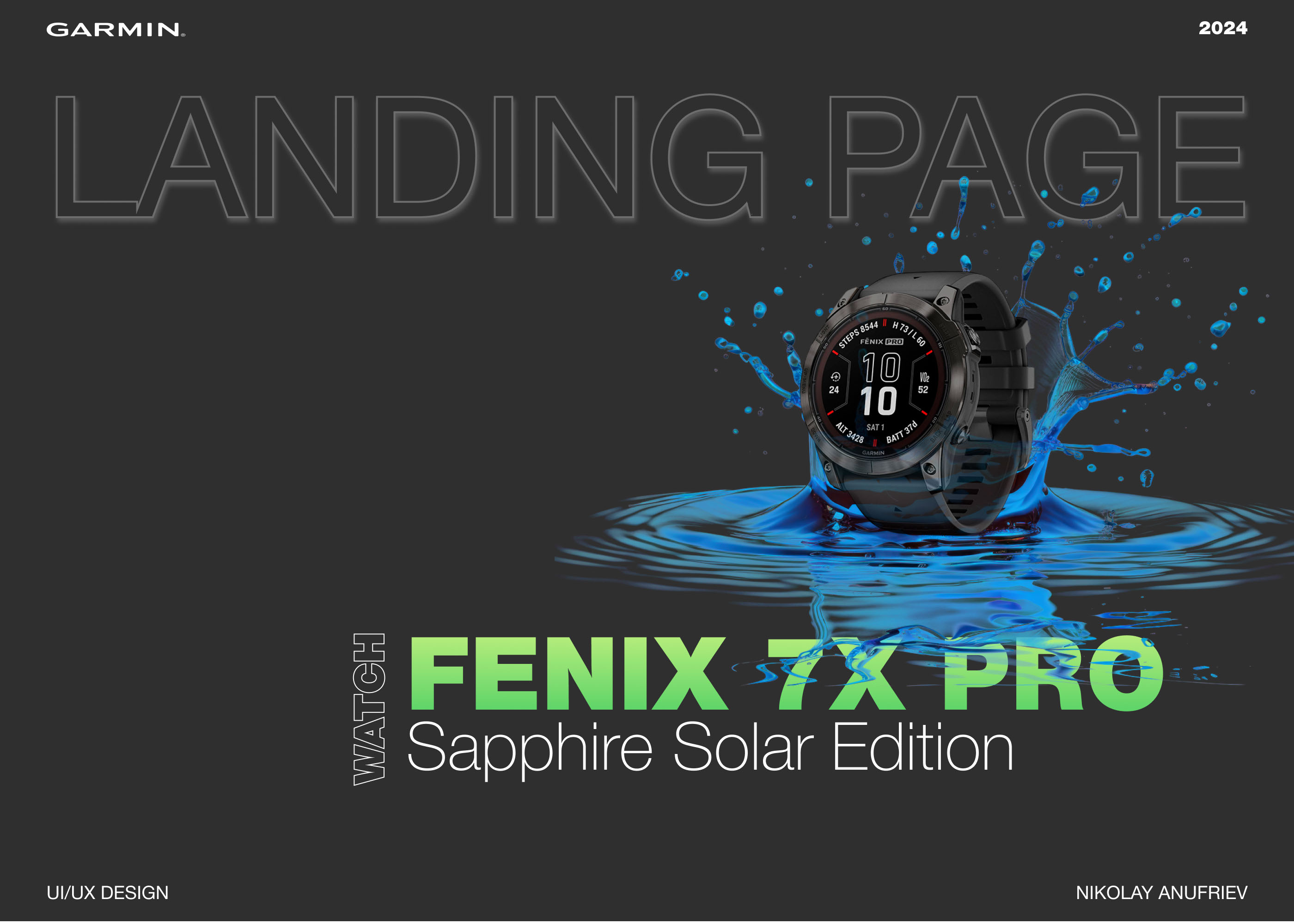 Landing Page for watch Garmin Fenix 7X PRO — Изображение №1 — Интерфейсы на Dprofile