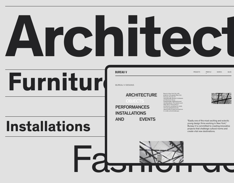 Архитектурное бюро Bureau V — Интерфейсы, Анимация на Dprofile