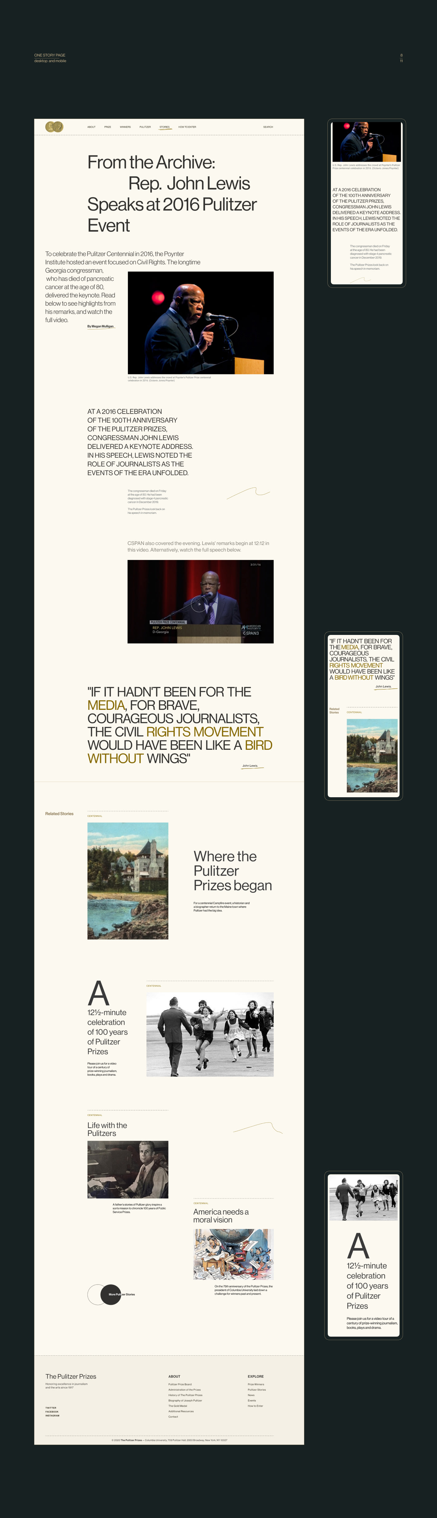 The Pulitzer Prizes site redesign — Изображение №16 — Интерфейсы, Анимация на Dprofile