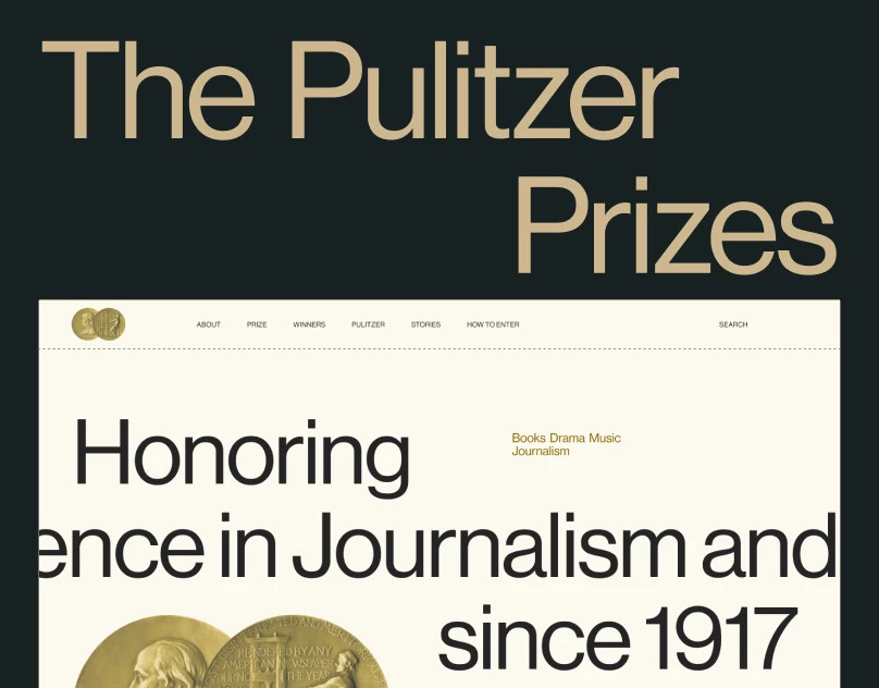 The Pulitzer Prizes site redesign — Интерфейсы, Анимация на Dprofile