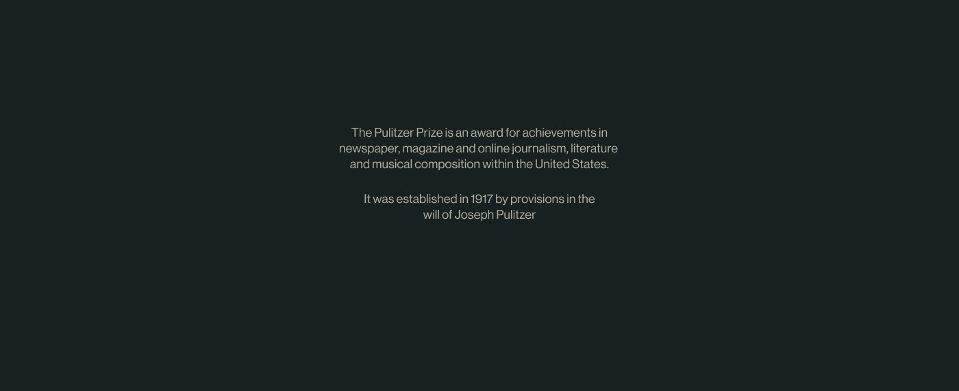 The Pulitzer Prizes site redesign — Изображение №2 — Интерфейсы, Анимация на Dprofile