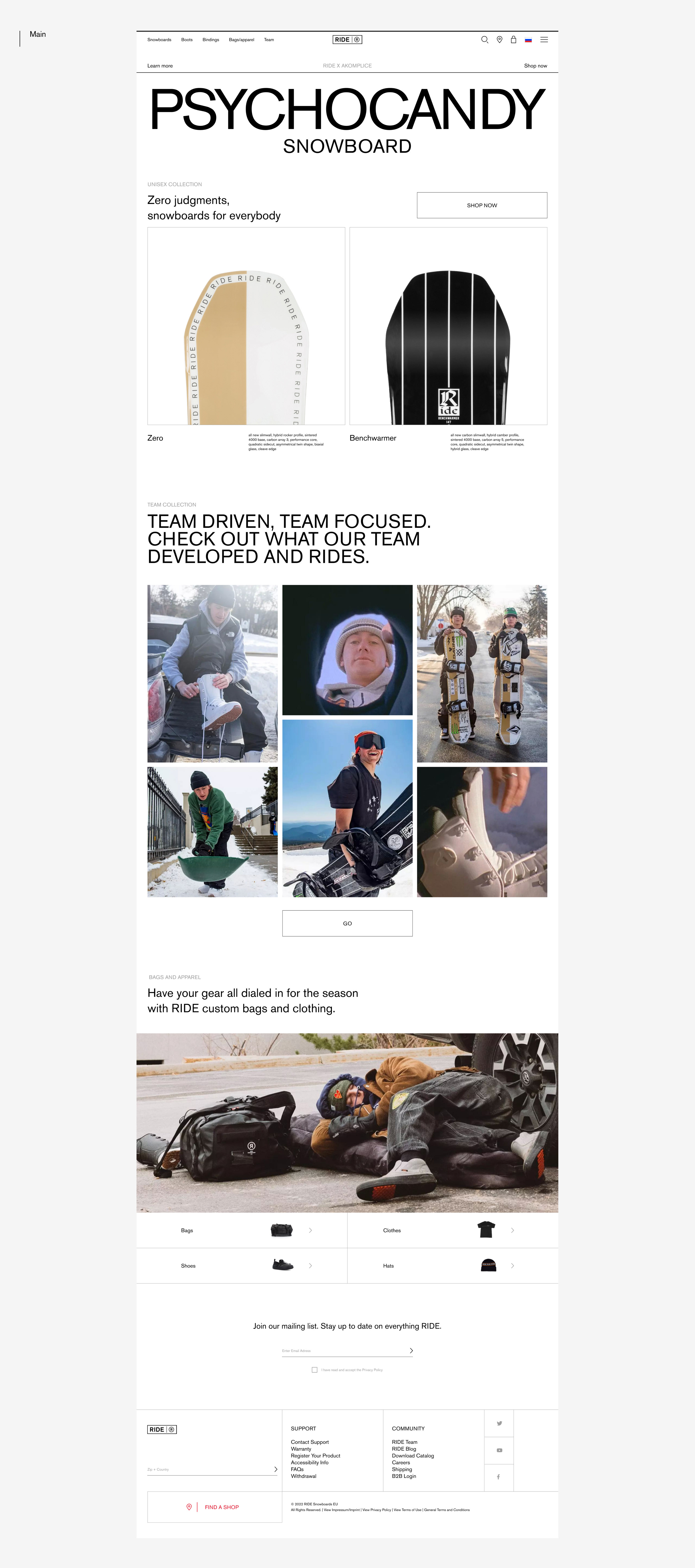 Ridesnowboards e-commerce redesign concept — Изображение №2 — Интерфейсы на Dprofile