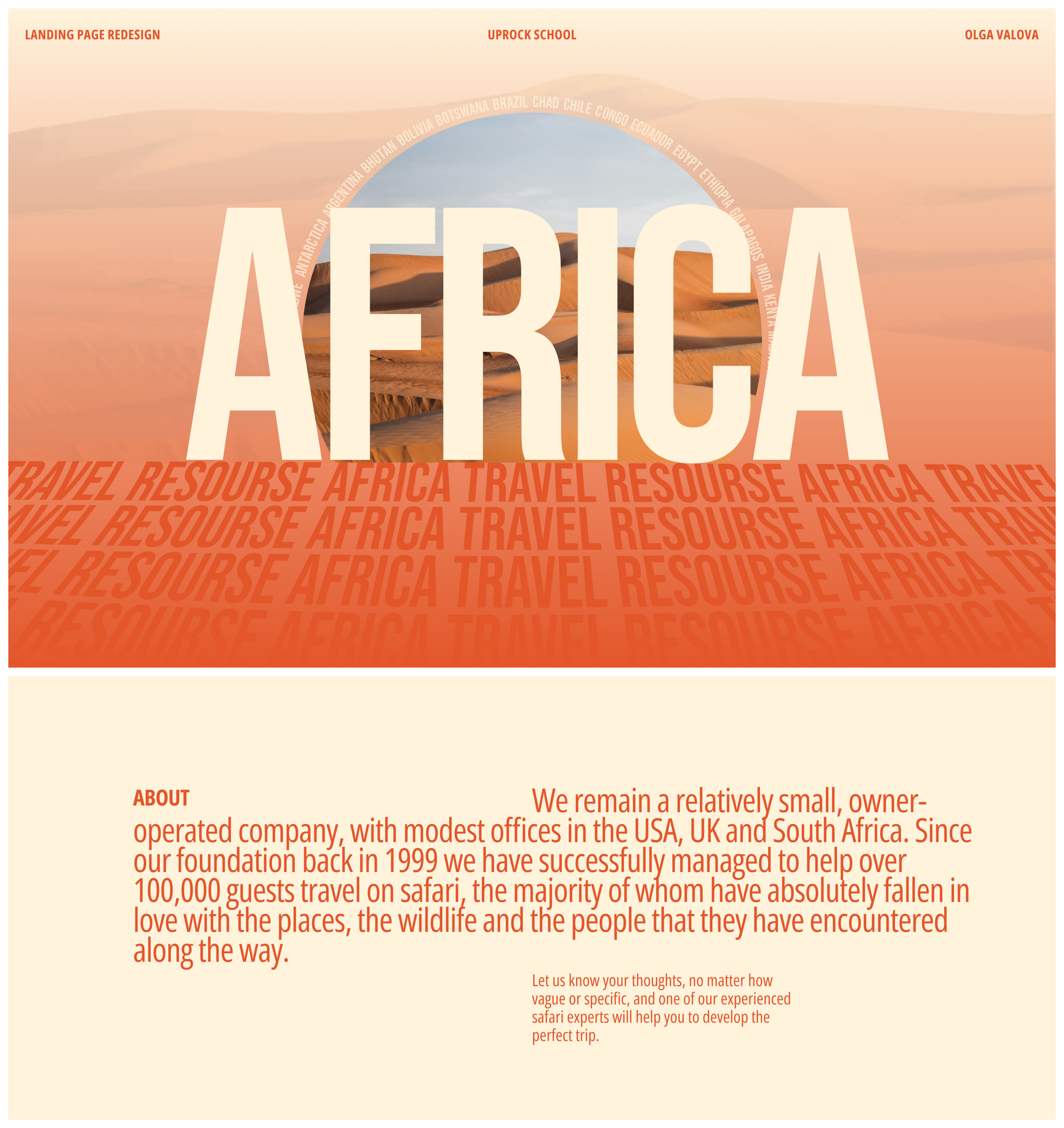 Africa Travel Resource |Langing page Redesign — Изображение №1 — Интерфейсы на Dprofile