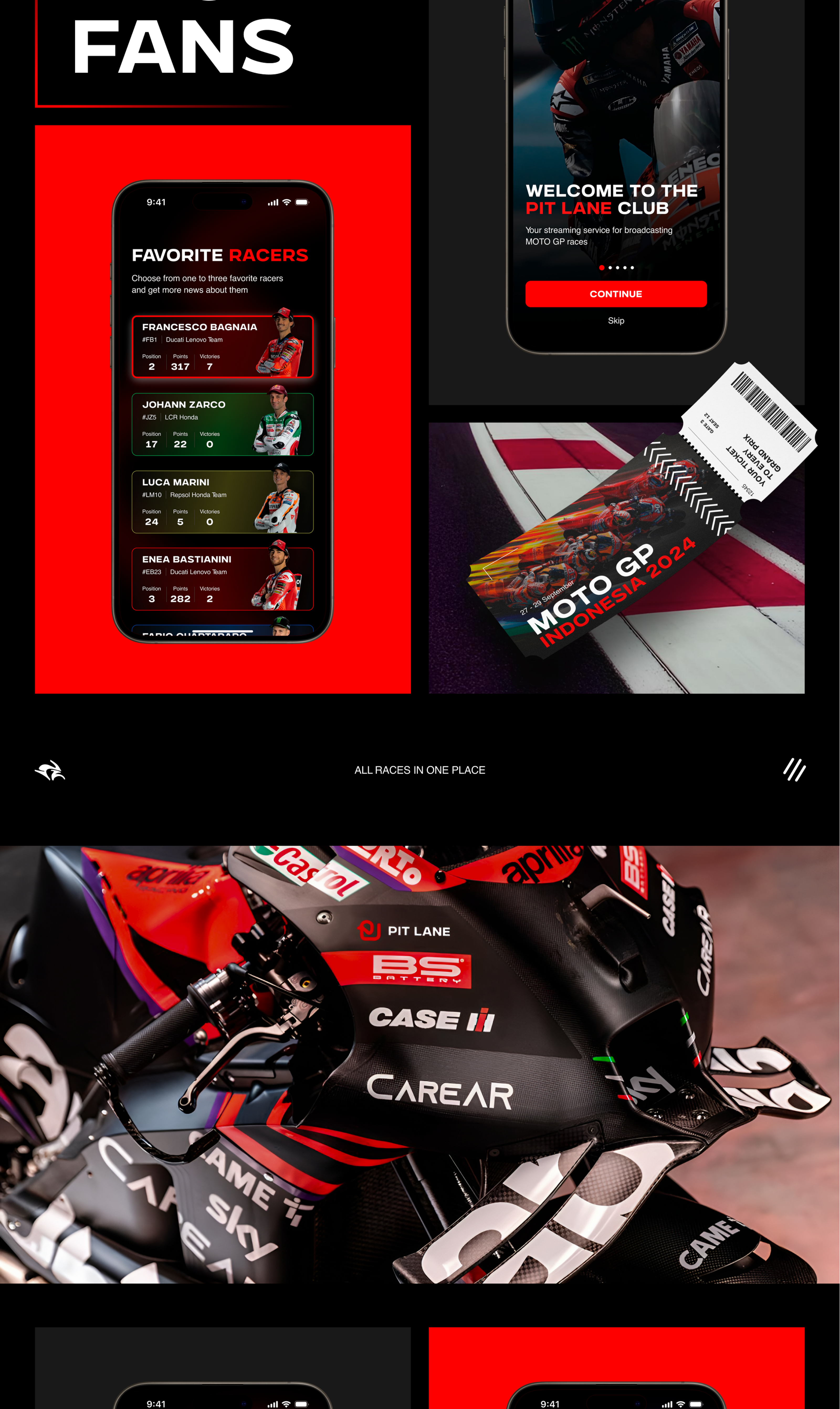 MOTO GP Mobile App — Изображение №4 — Интерфейсы, Брендинг на Dprofile