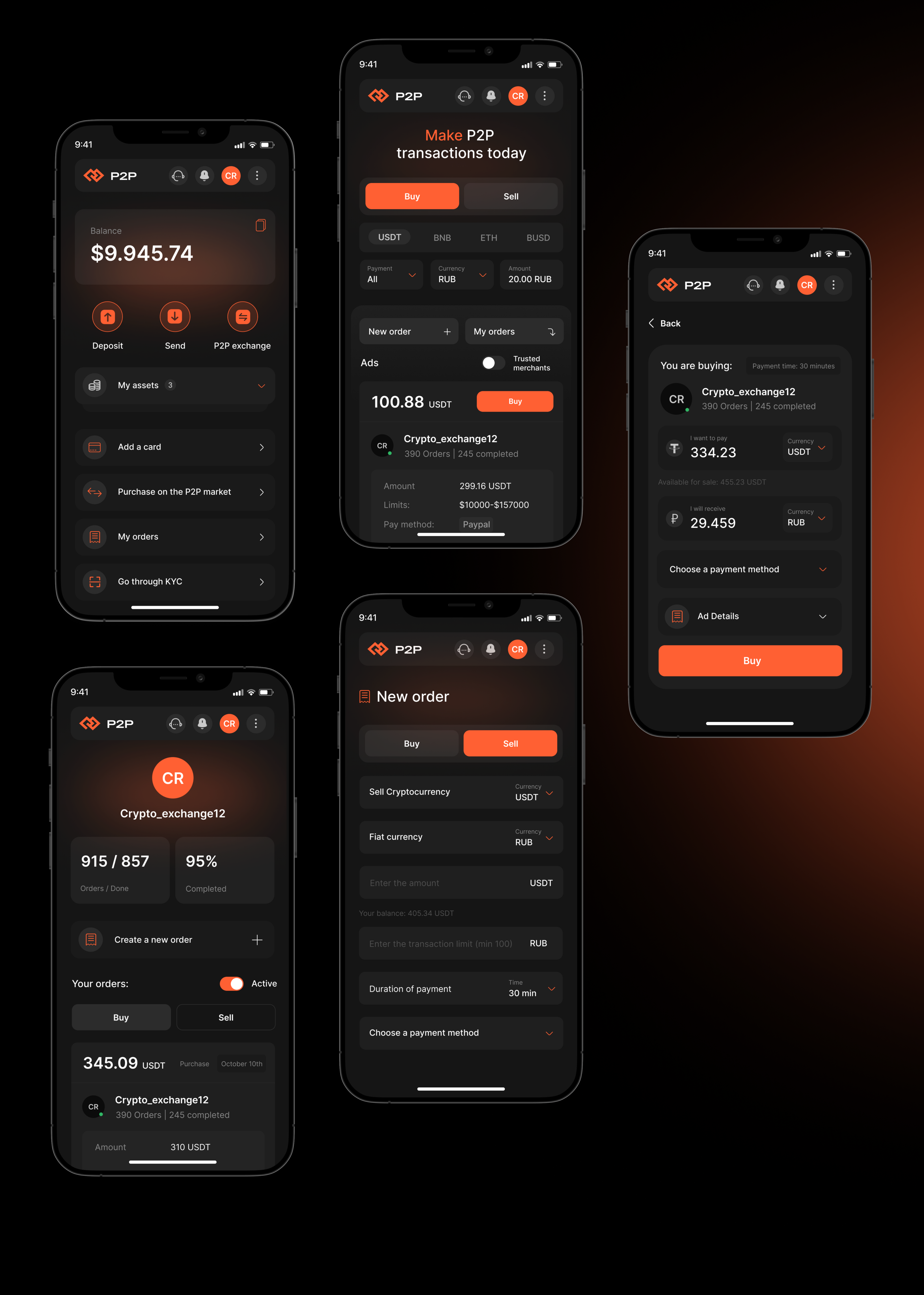 P2P exchange / Crypto Wallet / APP — Изображение №3 — Интерфейсы на Dprofile