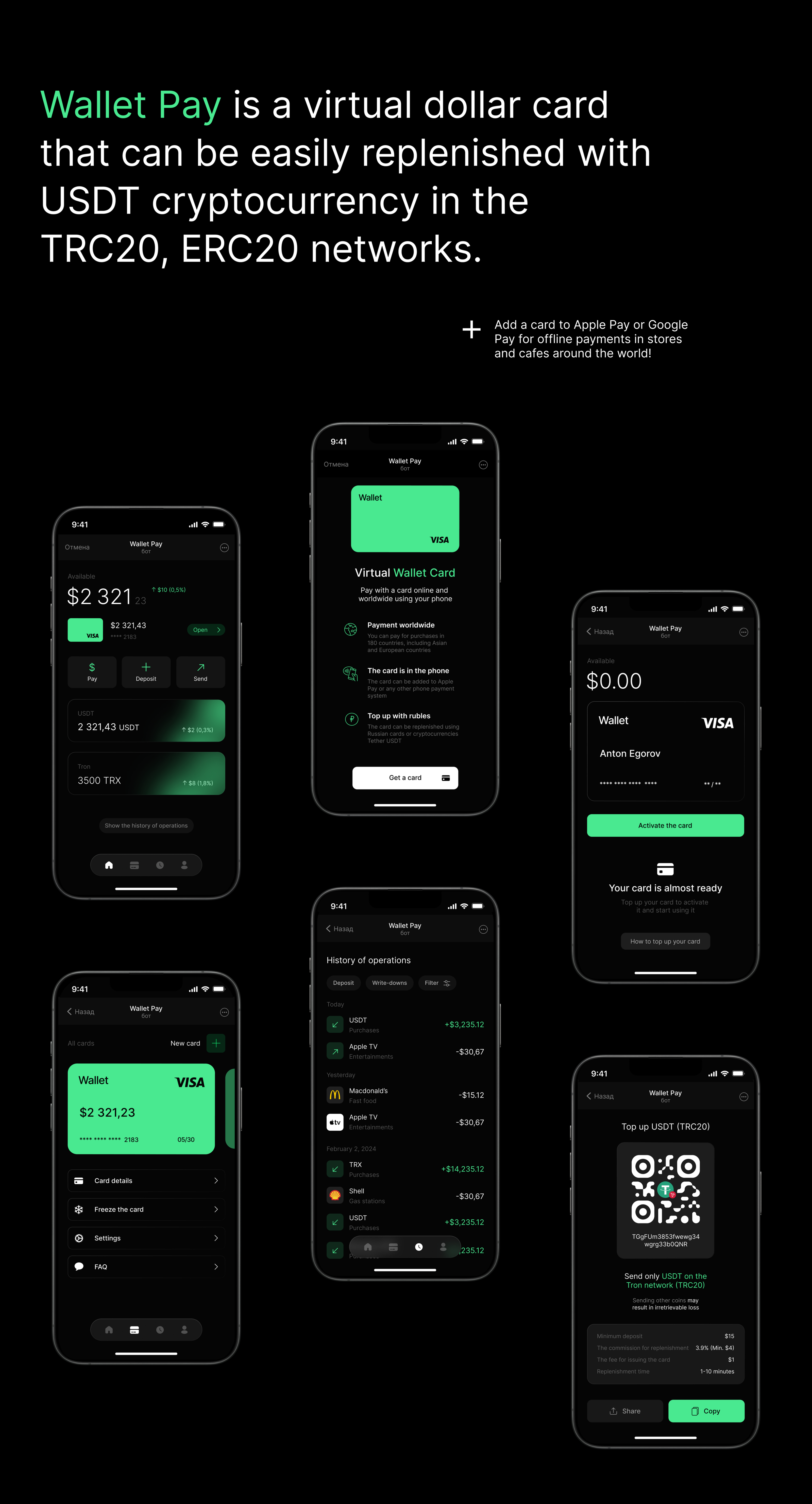Wallet Pay / WebApp Telegram / Crypto Wallet — Изображение №2 — Интерфейсы на Dprofile