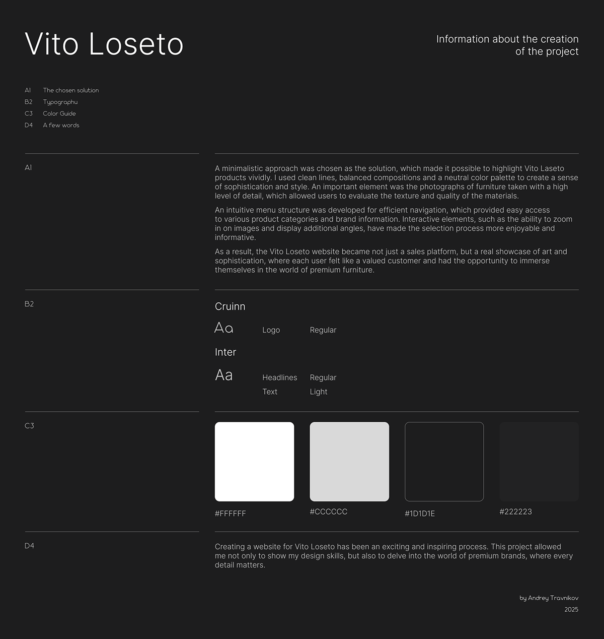 Vito Loseto Furniture — Изображение №3 — Интерфейсы на Dprofile