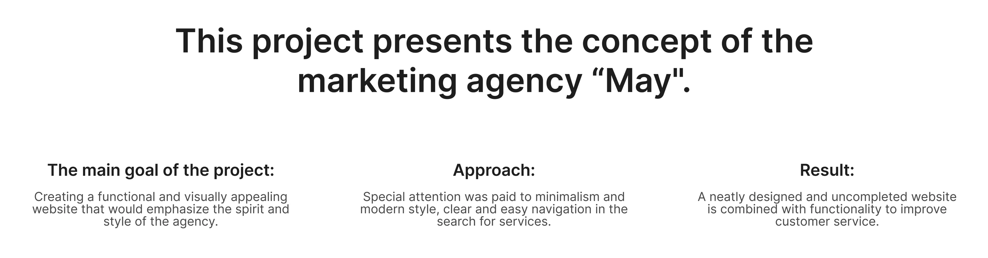 The website of the marketing agency "May" — Изображение №2 — Интерфейсы на Dprofile