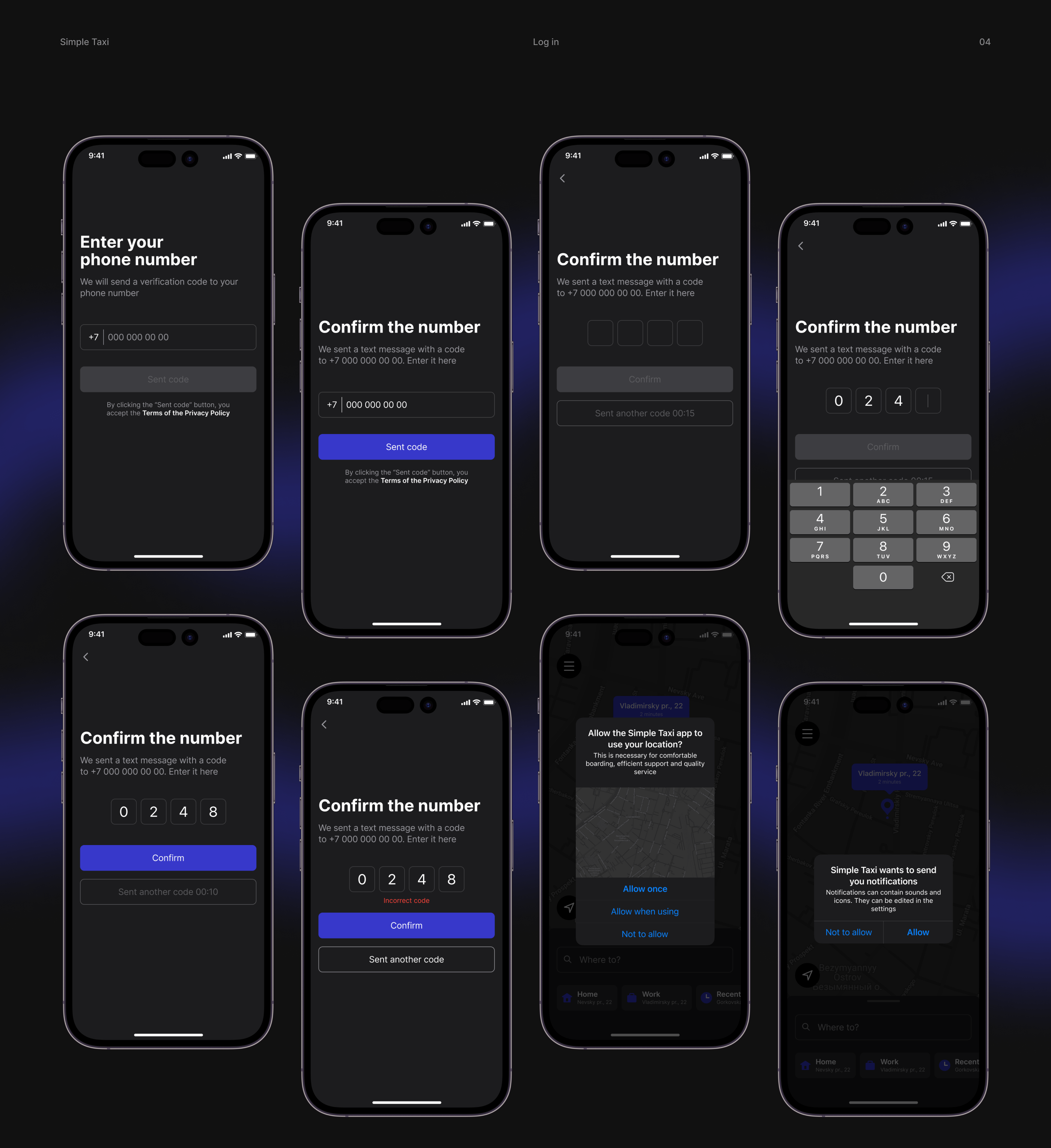 SimpleTaxi – Mobile app UX/UI — Изображение №4 — Интерфейсы на Dprofile