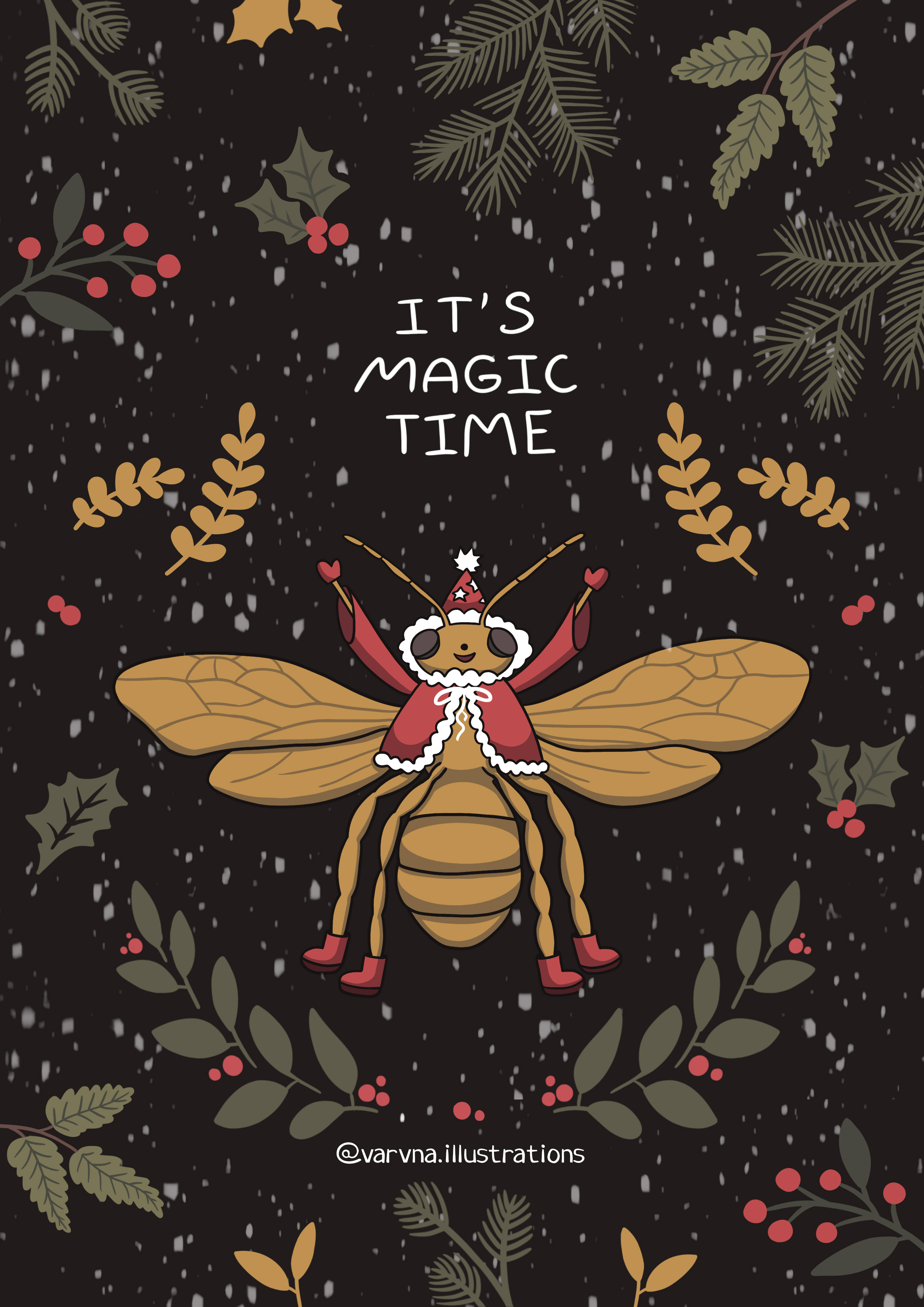 Новогодняя открытка для магазина украшений Magic Store — Изображение №4 — Брендинг, Иллюстрация на Dprofile
