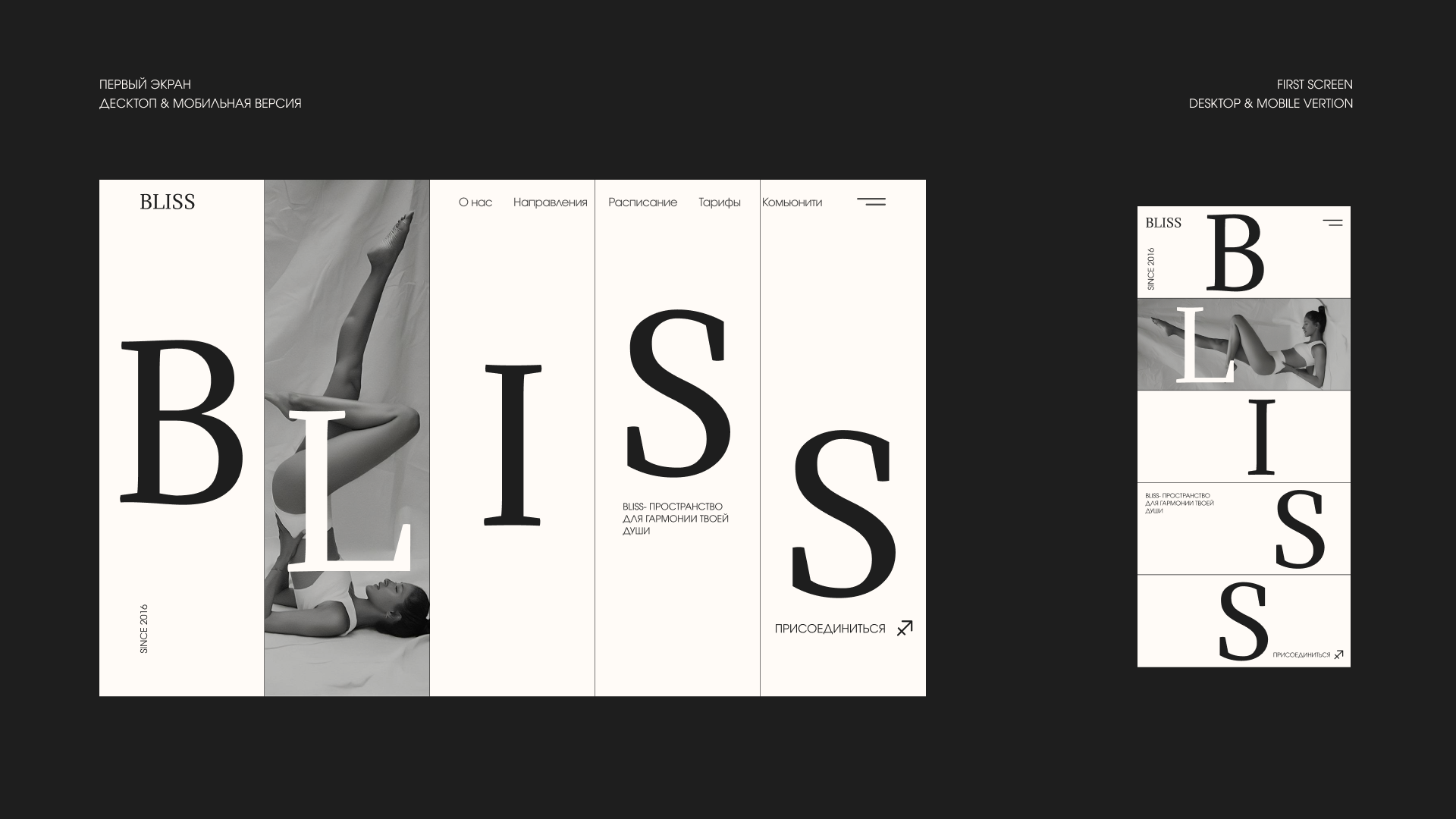 BLISS | веб-сайт для студии йоги — Изображение №2 — Интерфейсы на Dprofile