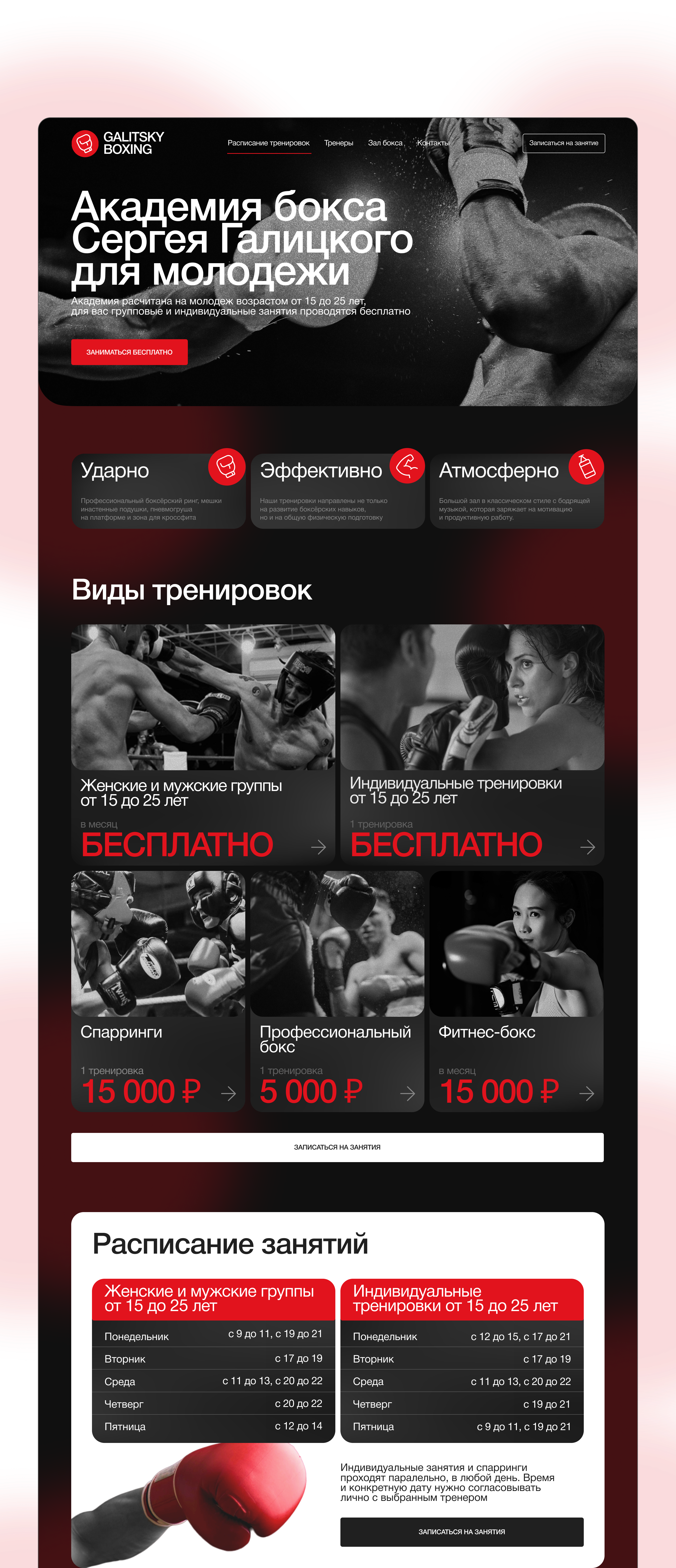 Академия Бокса Сергея Галицкого — Изображение №5 — Интерфейсы, Брендинг на Dprofile