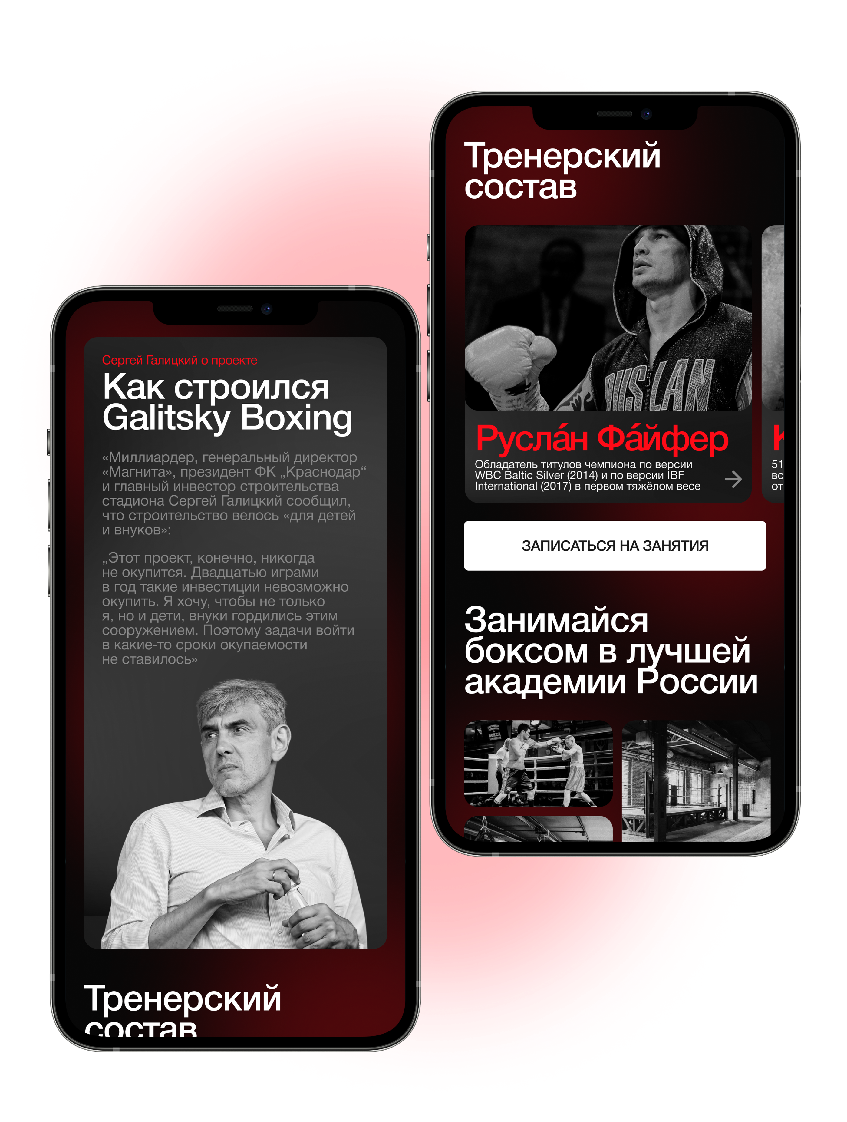 Академия Бокса Сергея Галицкого — Изображение №11 — Интерфейсы, Брендинг на Dprofile
