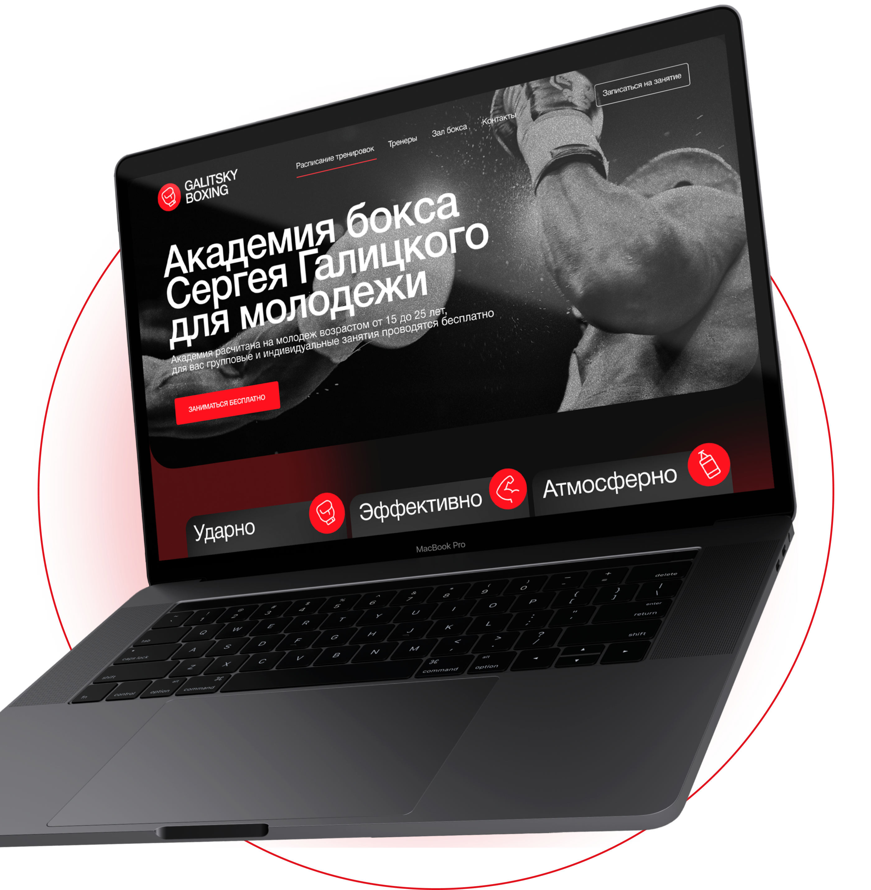 Академия Бокса Сергея Галицкого — Изображение №3 — Интерфейсы, Брендинг на Dprofile
