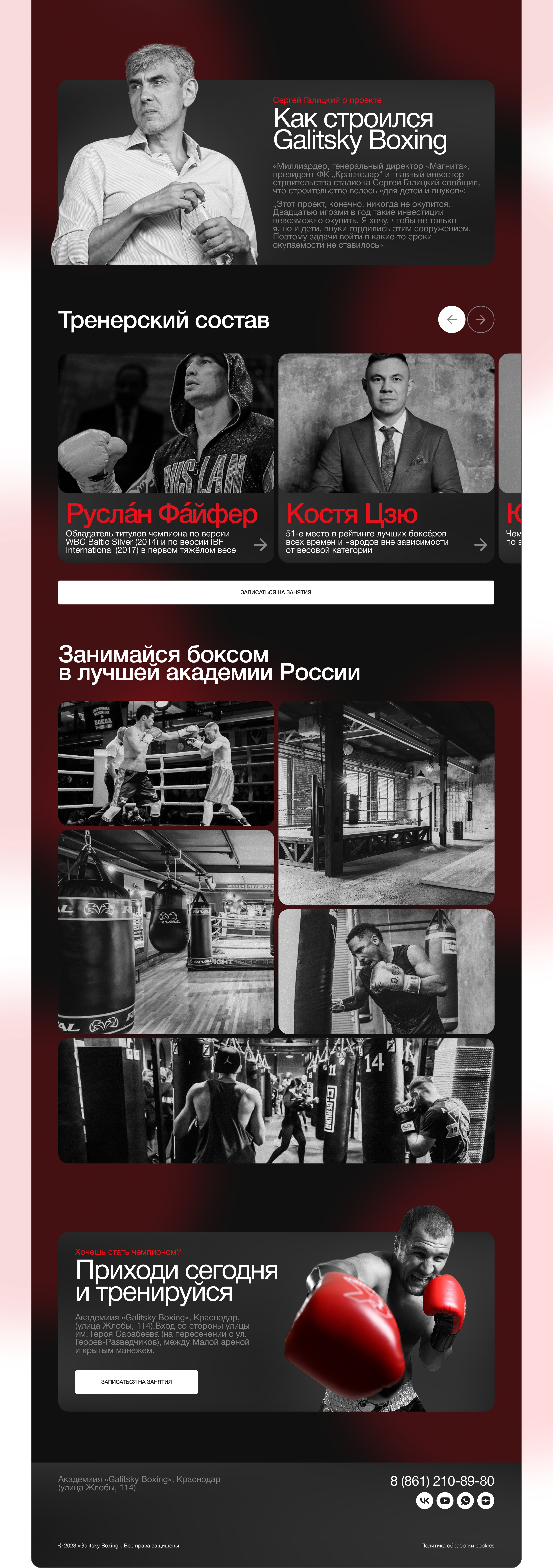 Академия Бокса Сергея Галицкого — Изображение №6 — Интерфейсы, Брендинг на Dprofile