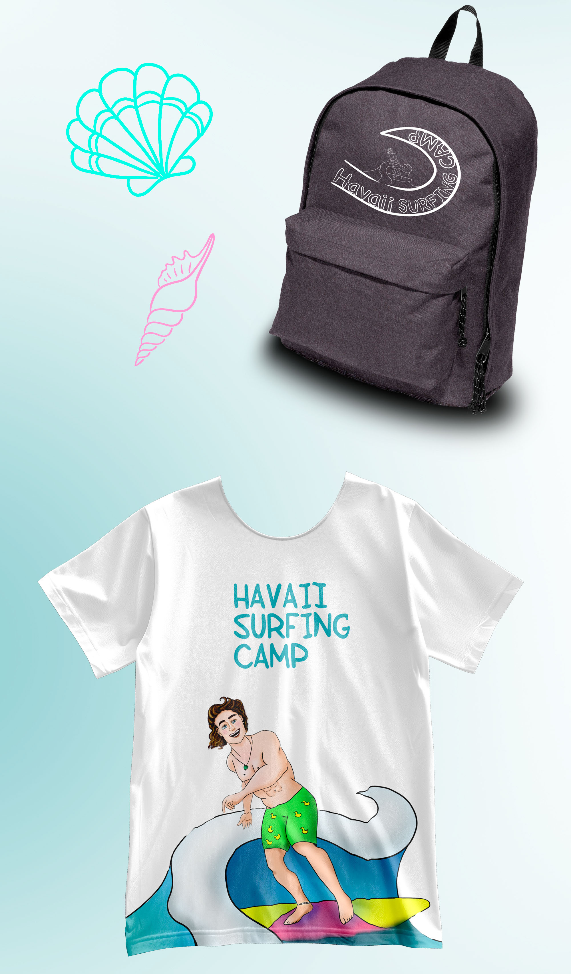 Бренд персонаж для серфинг лагеря — Изображение №13 — Брендинг, Иллюстрация на Dprofile