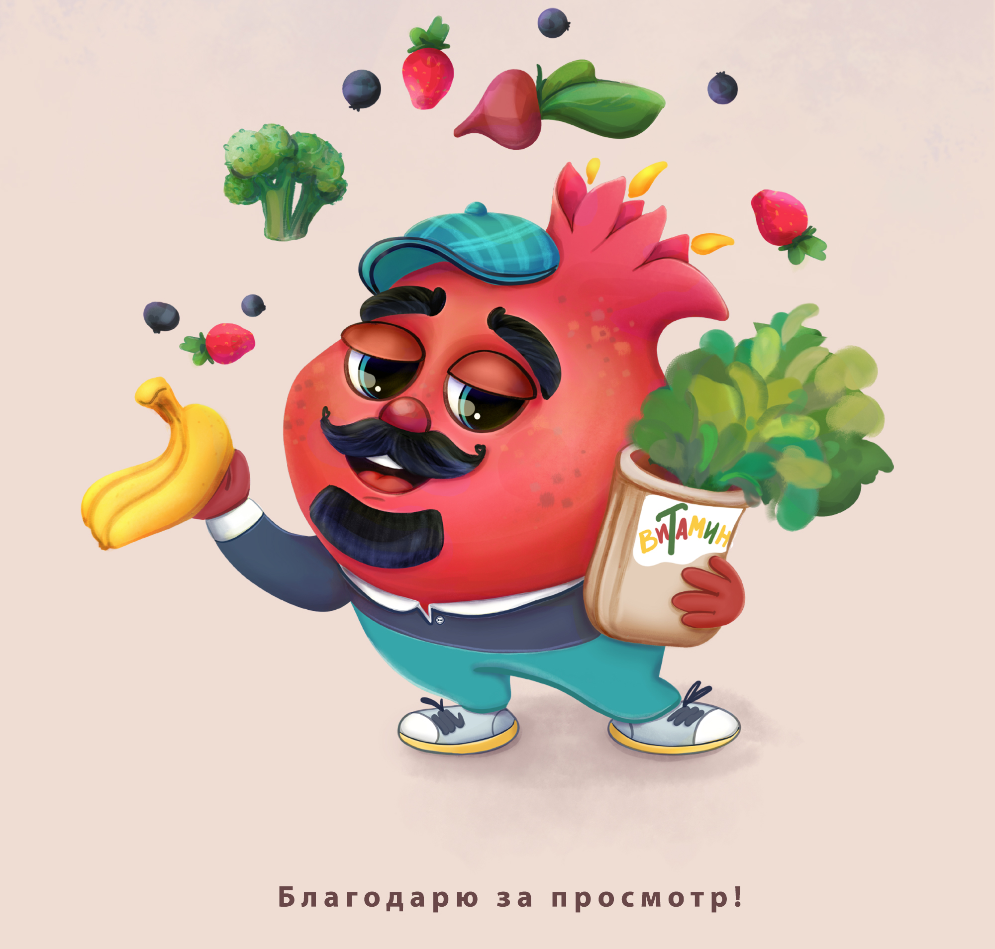 Бренд персонаж для лавки овощей и фруктов — Изображение №8 — Брендинг, Иллюстрация на Dprofile