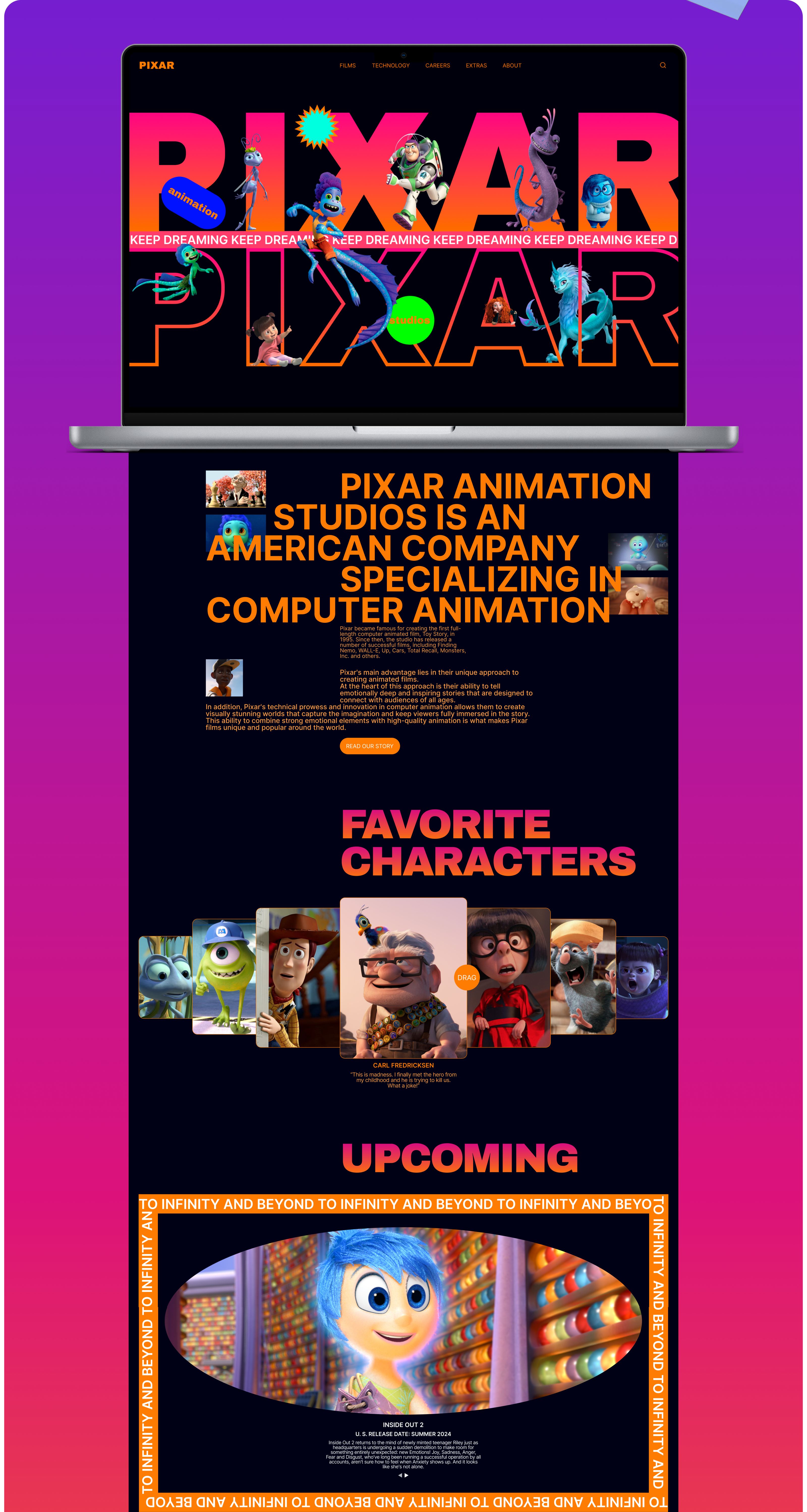 PIXAR | Corporate website — Изображение №3 — Интерфейсы на Dprofile