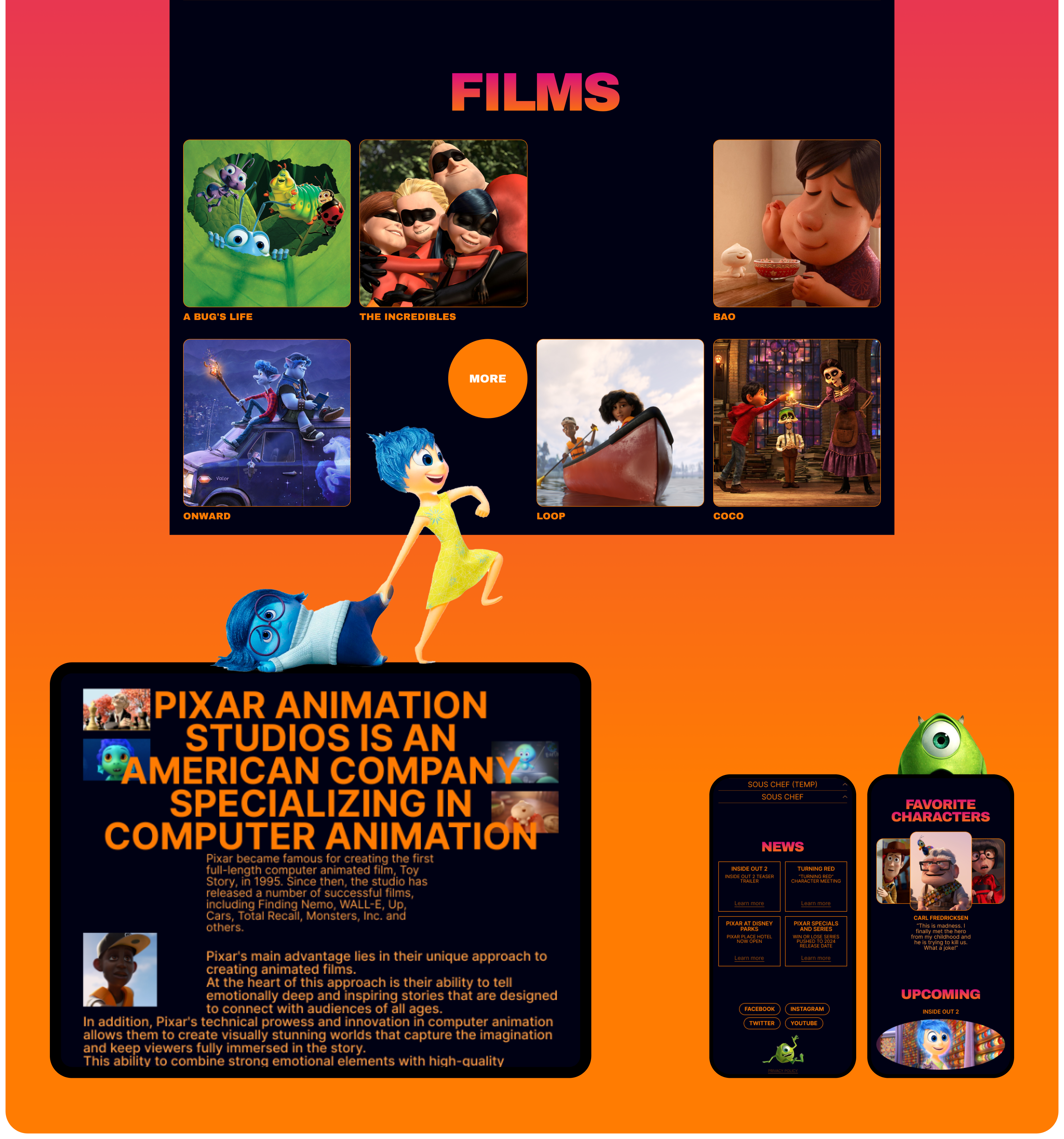 PIXAR | Corporate website — Изображение №4 — Интерфейсы на Dprofile
