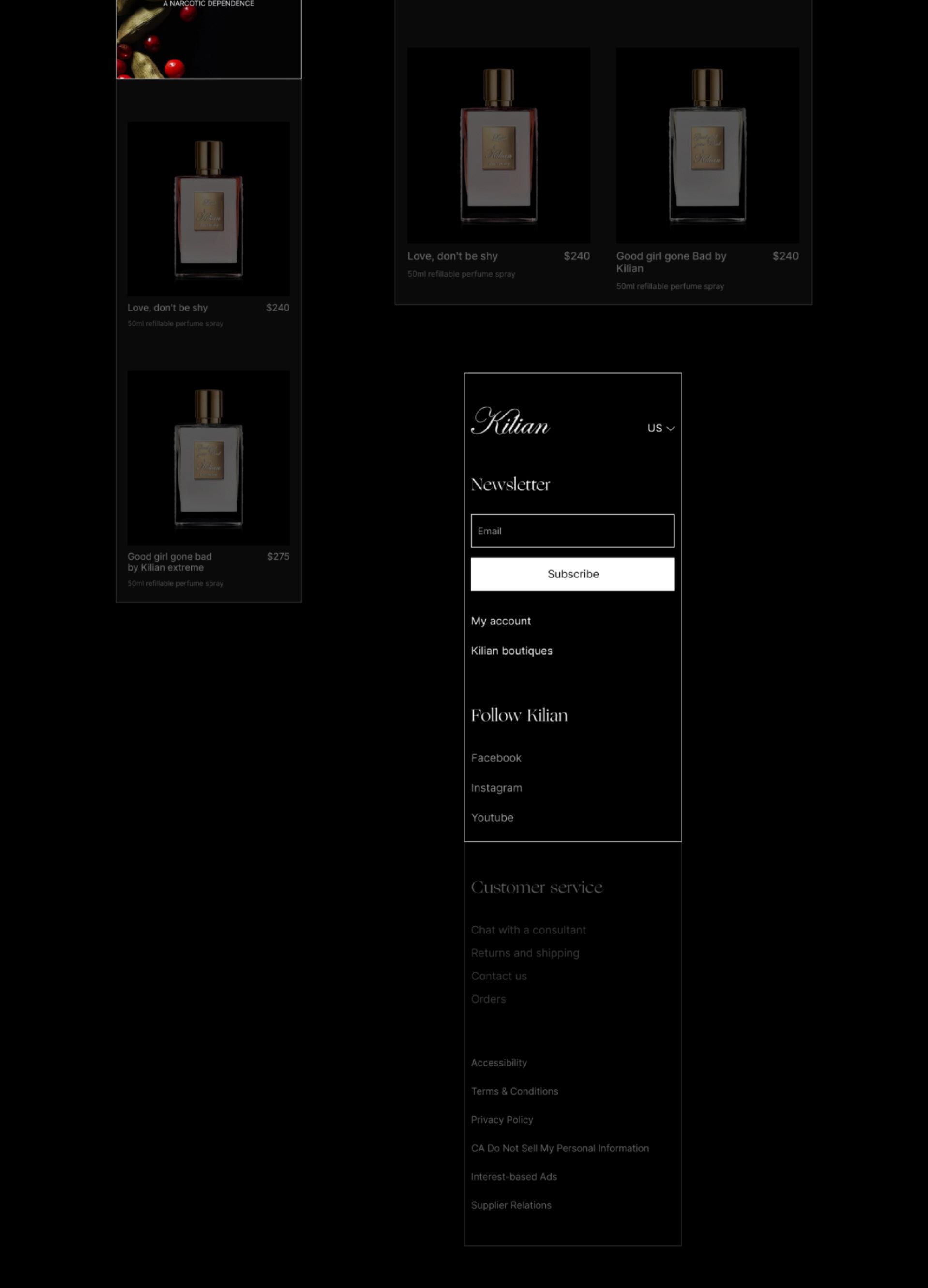 byKilian online store — Изображение №24 — Интерфейсы на Dprofile