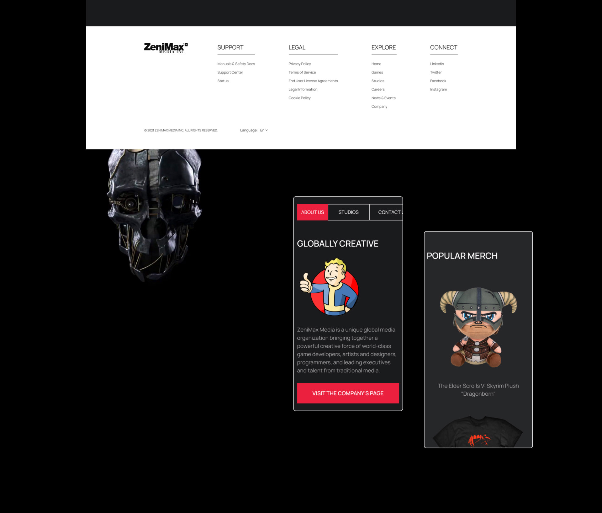 ZenimaxMedia Corporate Website — Изображение №8 — Интерфейсы на Dprofile