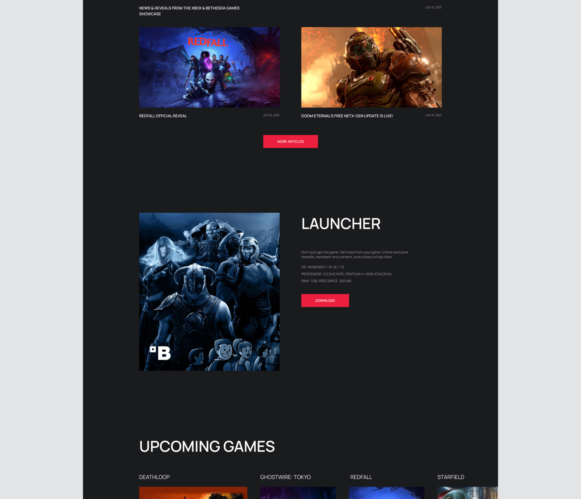 ZenimaxMedia Corporate Website — Изображение №4 — Интерфейсы на Dprofile