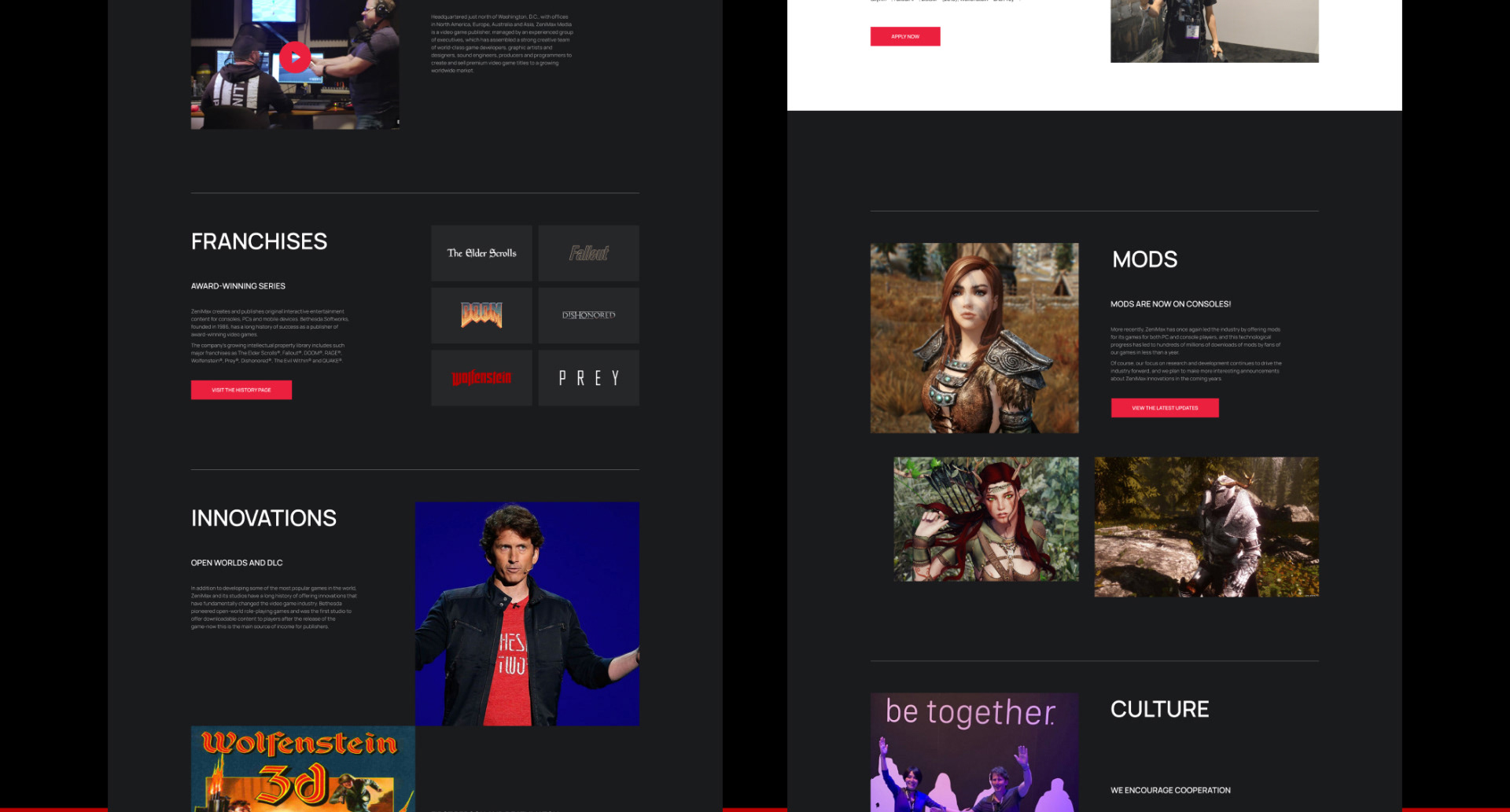 ZenimaxMedia Corporate Website — Изображение №35 — Интерфейсы на Dprofile