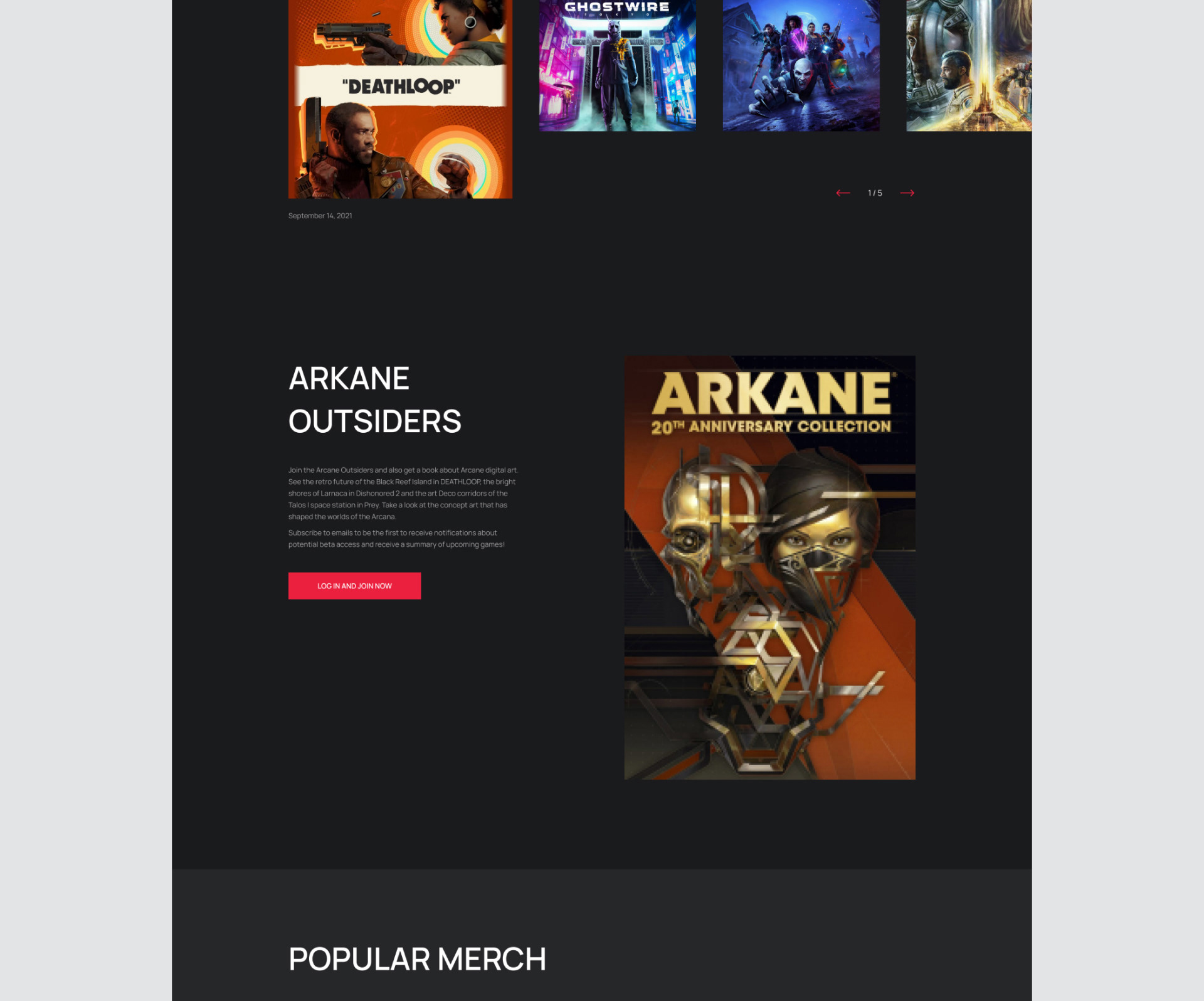 ZenimaxMedia Corporate Website — Изображение №5 — Интерфейсы на Dprofile