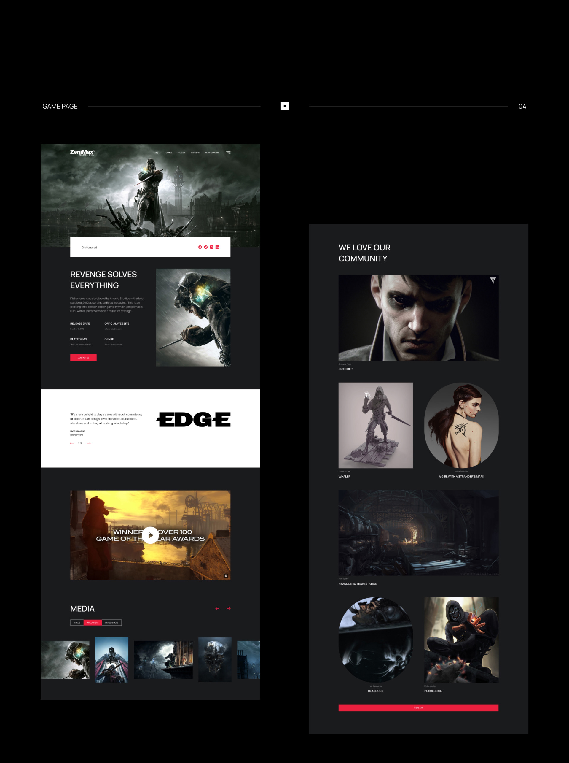 ZenimaxMedia Corporate Website — Изображение №14 — Интерфейсы на Dprofile