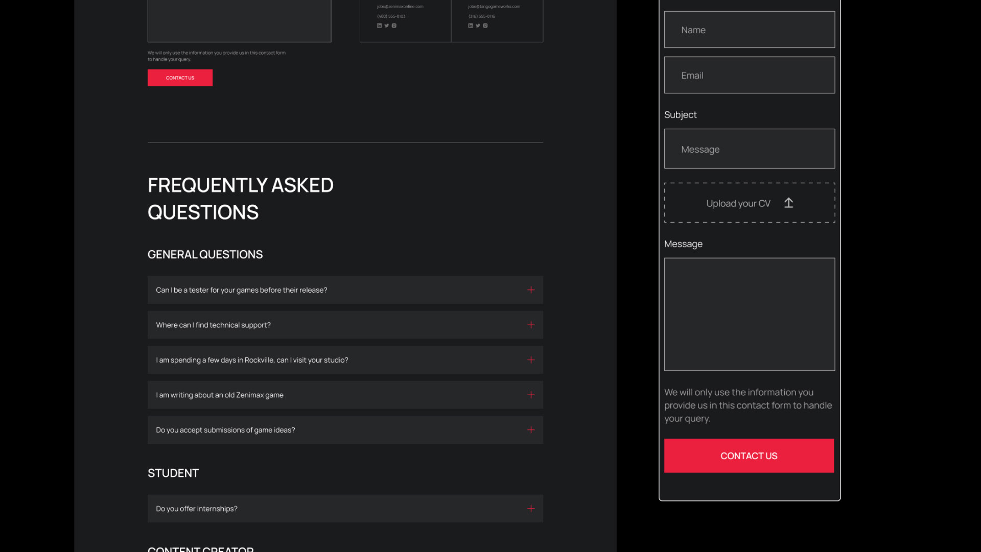 ZenimaxMedia Corporate Website — Изображение №39 — Интерфейсы на Dprofile